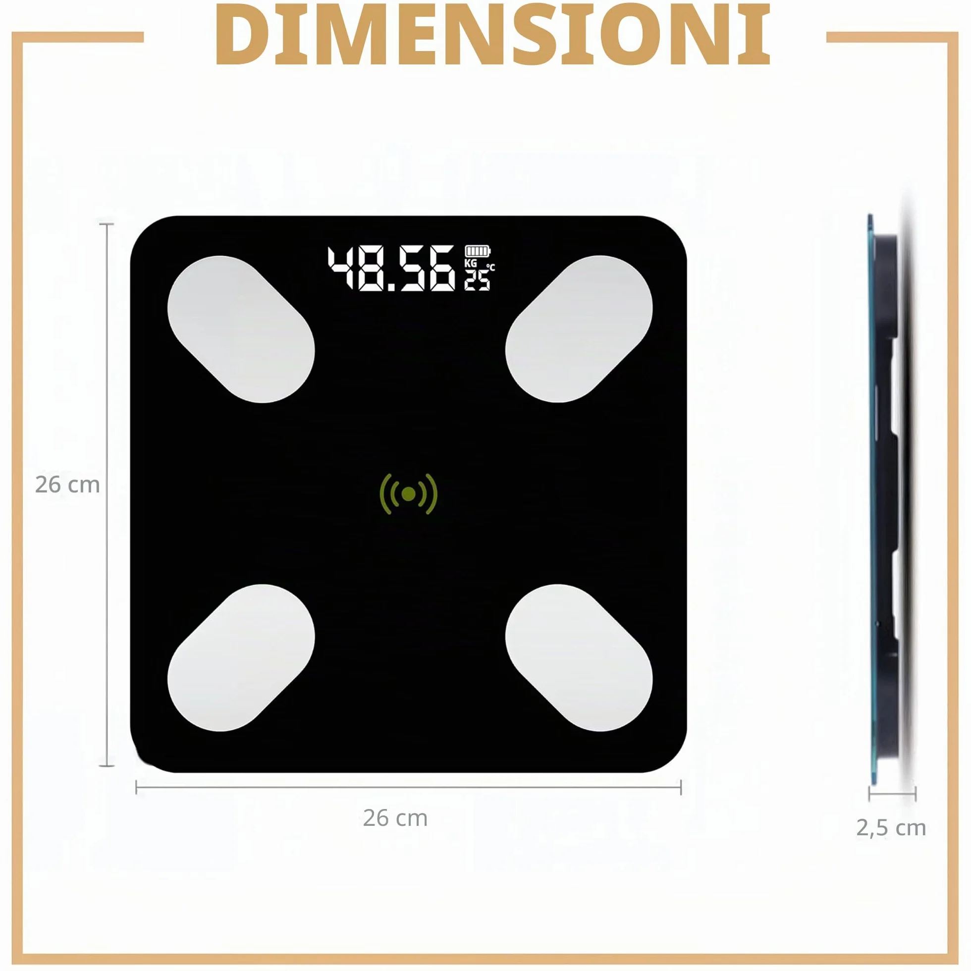 Retoo Bilancia Pesapersone Digitale Bluetooth Grasso Corporeo Analisi Corpo Vetro Temperato App iOS Android
