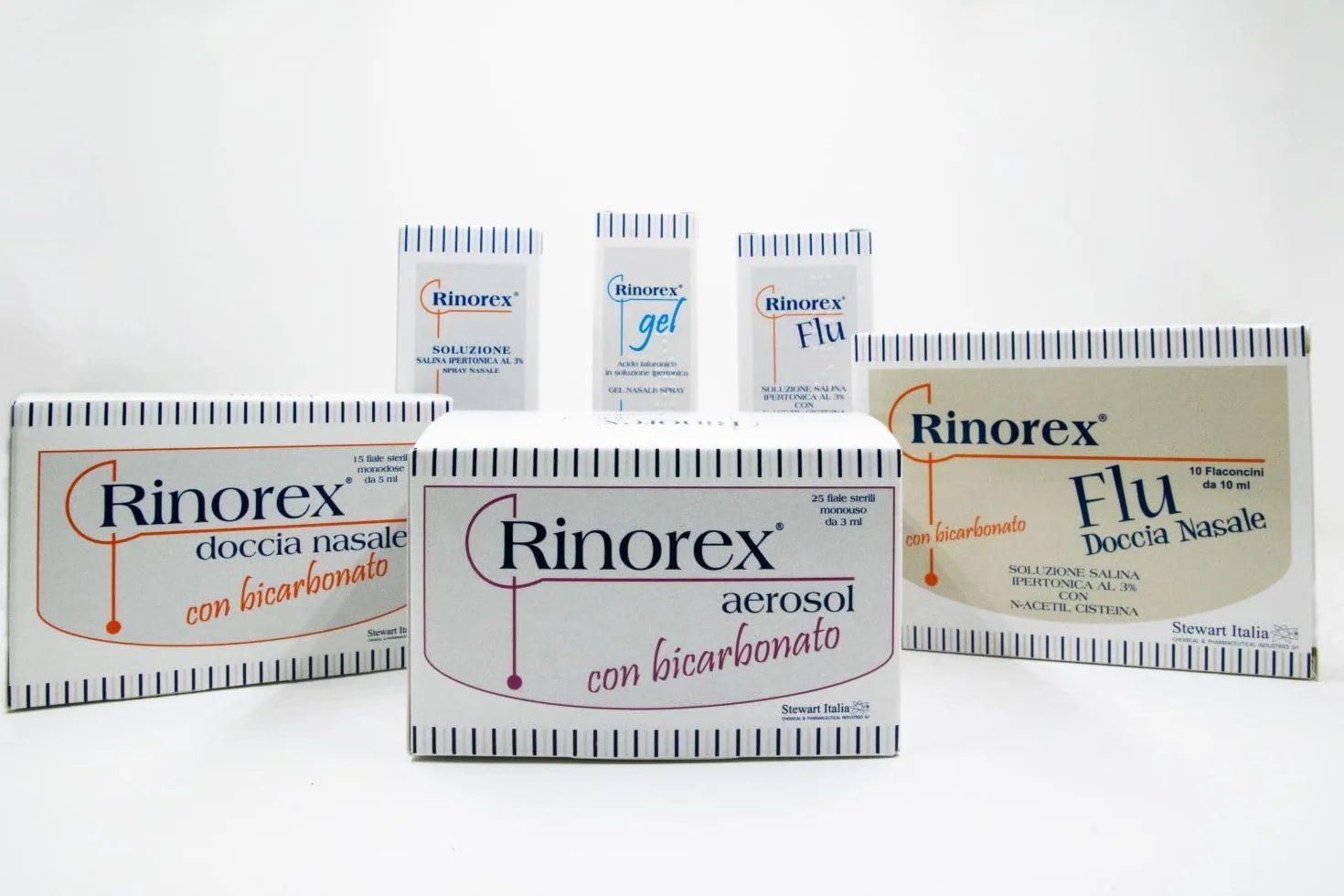 RINOREX DOCCIA BICARBONATO 15FX5ML, Soluzione Salina Ipertonica Al 3% Doccia Nasale Micronizzata