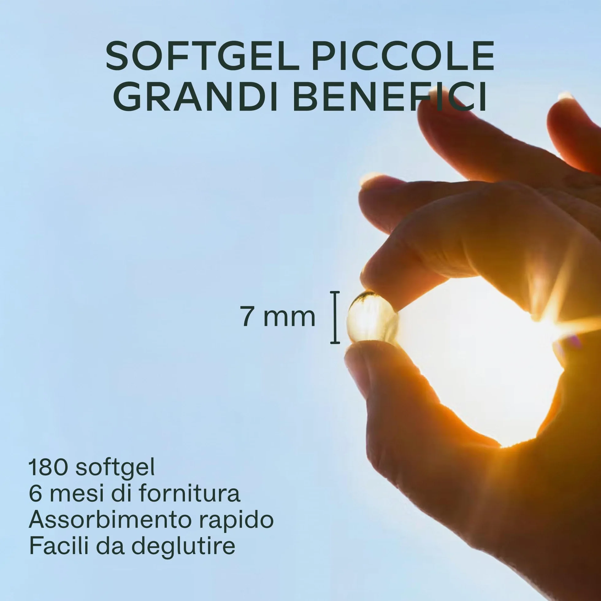 Vitamina D3 K2 2000 UI + MK7 100 μg Olio Extravergine d'Oliva 180 Capsule