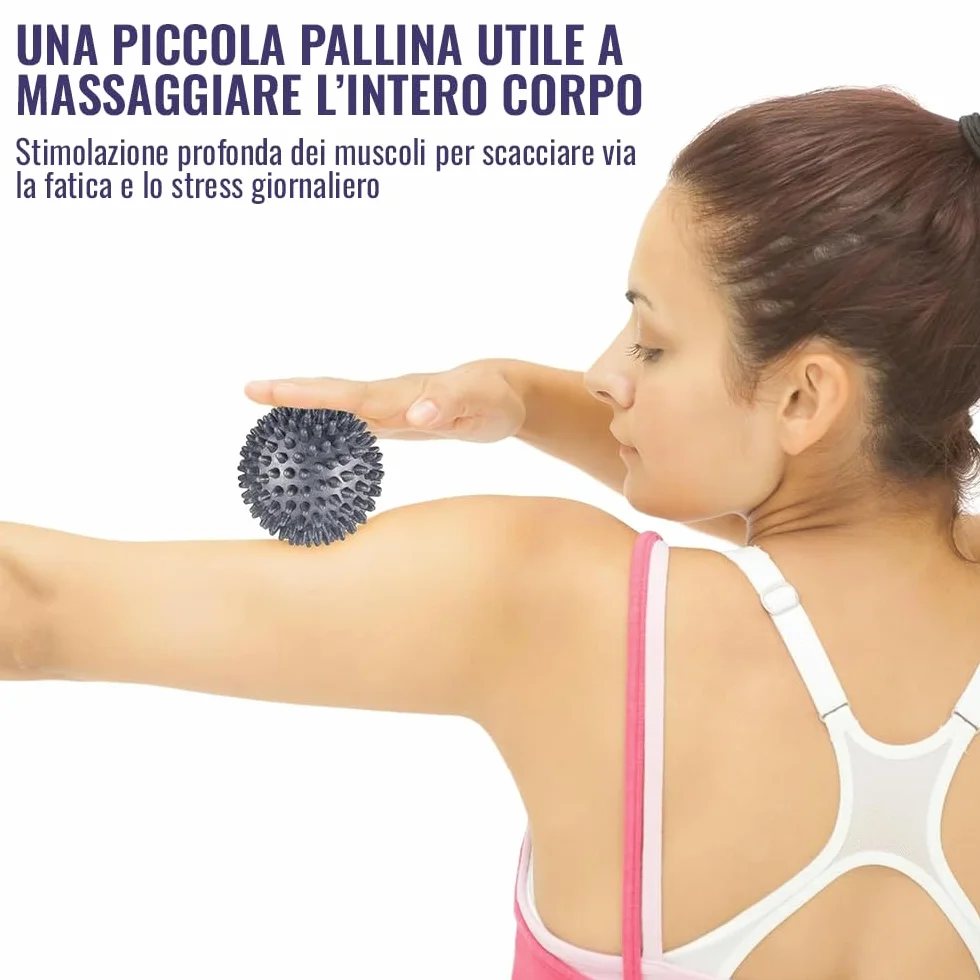 Pallina per Massaggio Muscolare, Massage Ball per Fisioterapia e Circolazione Sanguigna, Palline Pilates Massaggio Piedi, Decontratturanti per Schiena, Spalle e Collo, Set di 3 Palline