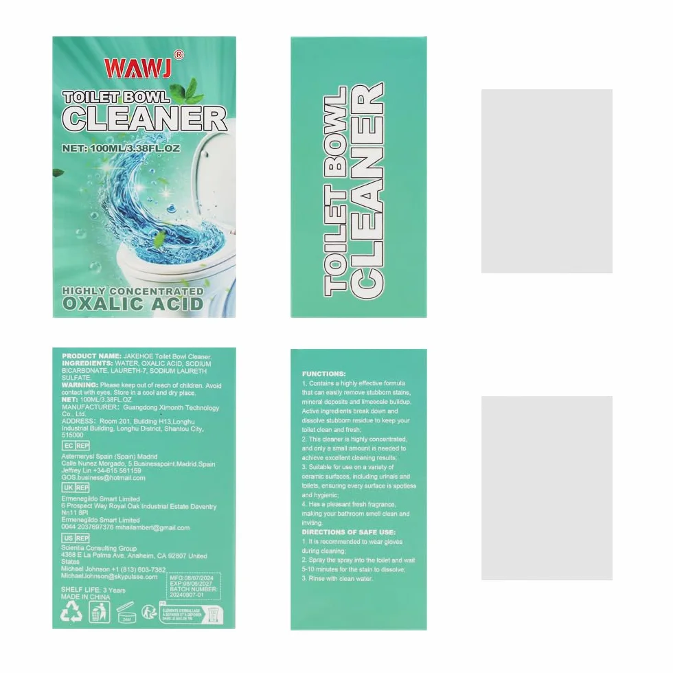 Detergente per la tazza del water, Detergente per WC in Acido ossalico, Rimozione delle urine extra forte, Detergente per WC e schiuma, rimozione del calcare contro calcare e sporco