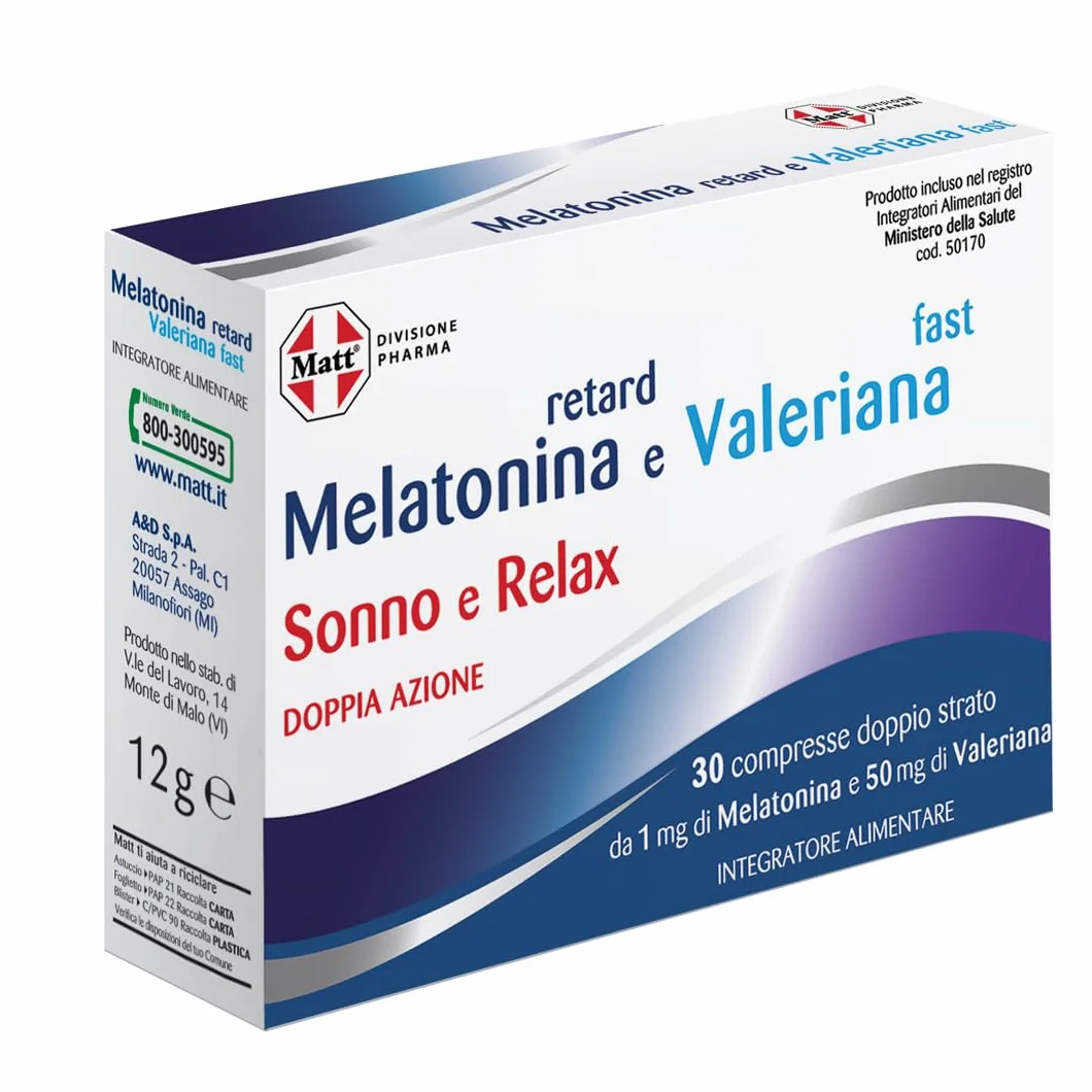 Melatonina Retard Valeriana Fast Integratore Alimentare 30 Compresse