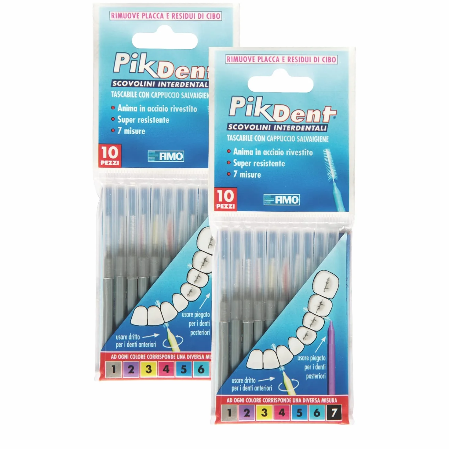 Pikdent Scovolini Interdentali Anima Acciaio Rivestito Setole Tynex Misura 1 Grigio 0,4 Mm Cilindrico 20 szt.
