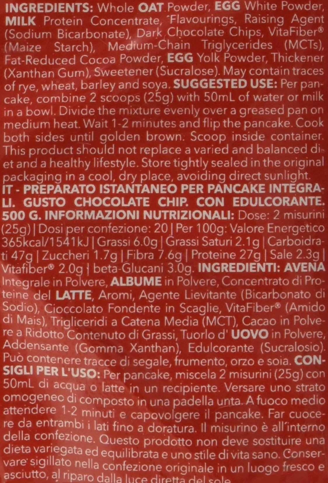 Prozis Pancake, Gocce di Cioccolato, 500 g