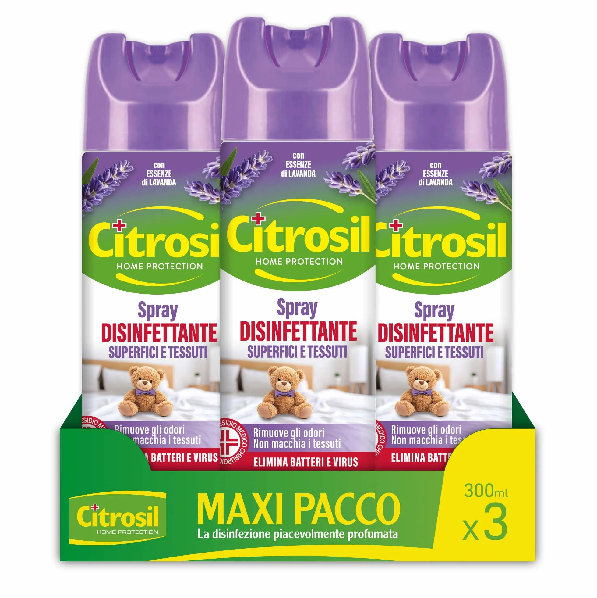 Citrosil Disinfettante Spray Superfici e Tessuti 300 ml x 3 Confezioni