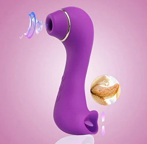 Massaggiatore elettrico，Ṥucchia e Lînguá Çlitòrīdè per Donna Vîbràtóri Clídórídè Dónnà, con 10 * 10 livelli di massaggio regolabiliṠèẍ TôyșṼibratṓrḙṗer Dònṅa Realistico100% impermeabile(Viola-1)