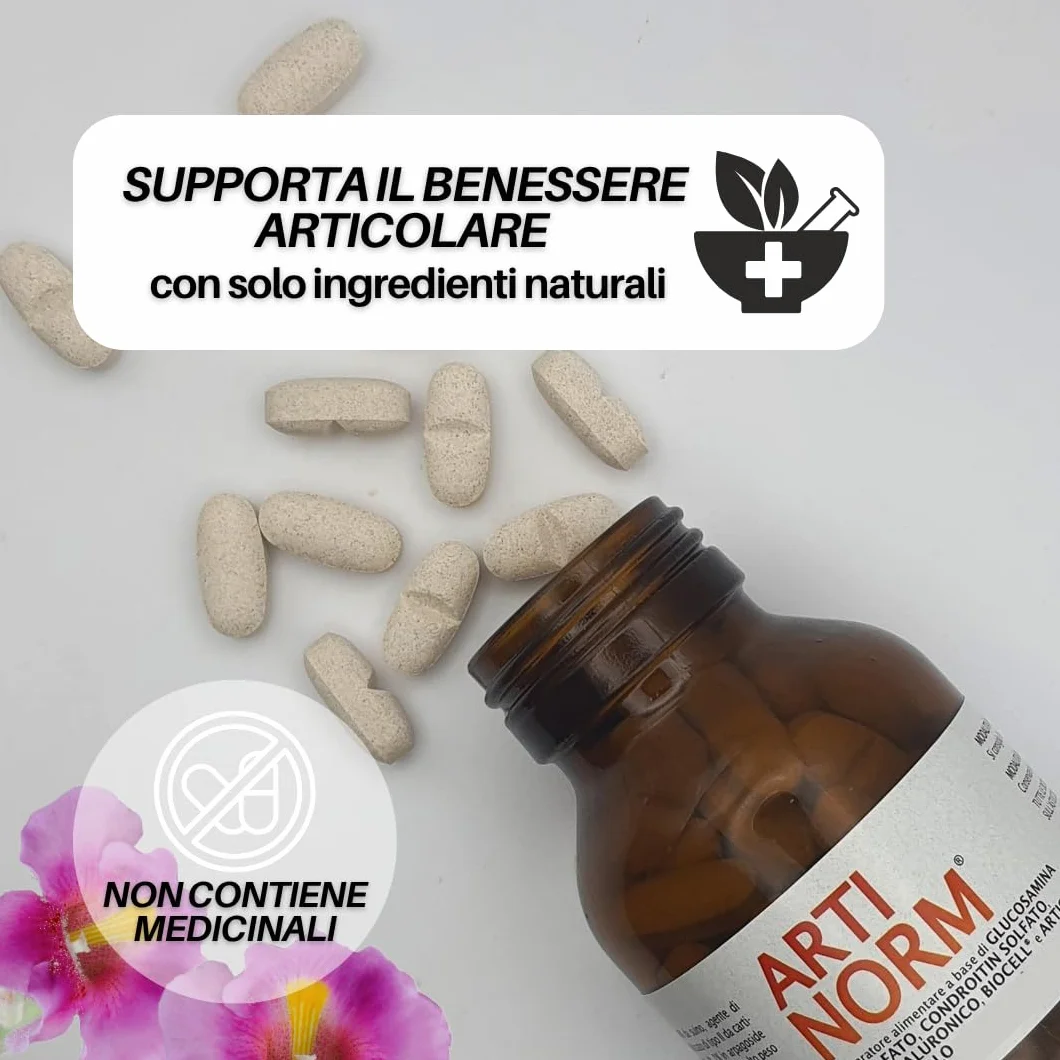 ARTINORM Integratore Alimentare – 60 Compresse con Glucosamina, Condroitina, Acido Ialuronico e Collagene BioCell