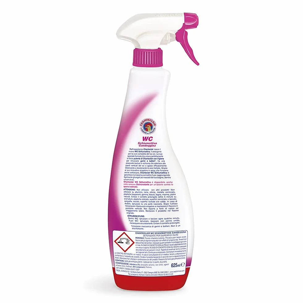 Chanteclair - WC Schiumattiva con Candeggina - Pulisce e Igienizza, Funziona anche Sottosopra, Forza&Igiene - 625 ml