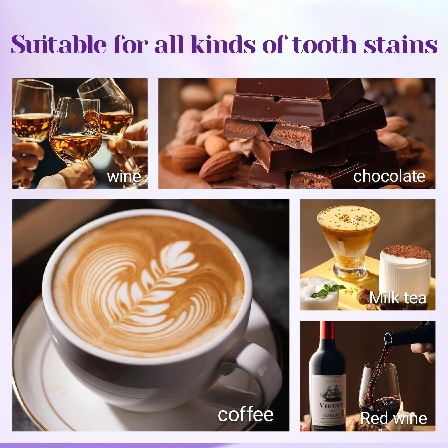 Polvere Sbiancante Denti 50g, Sbiancamento Dentale Professionale a Casa, Elimina Macchie da Caffè/Thè/Fumo, Per Denti Sensibili