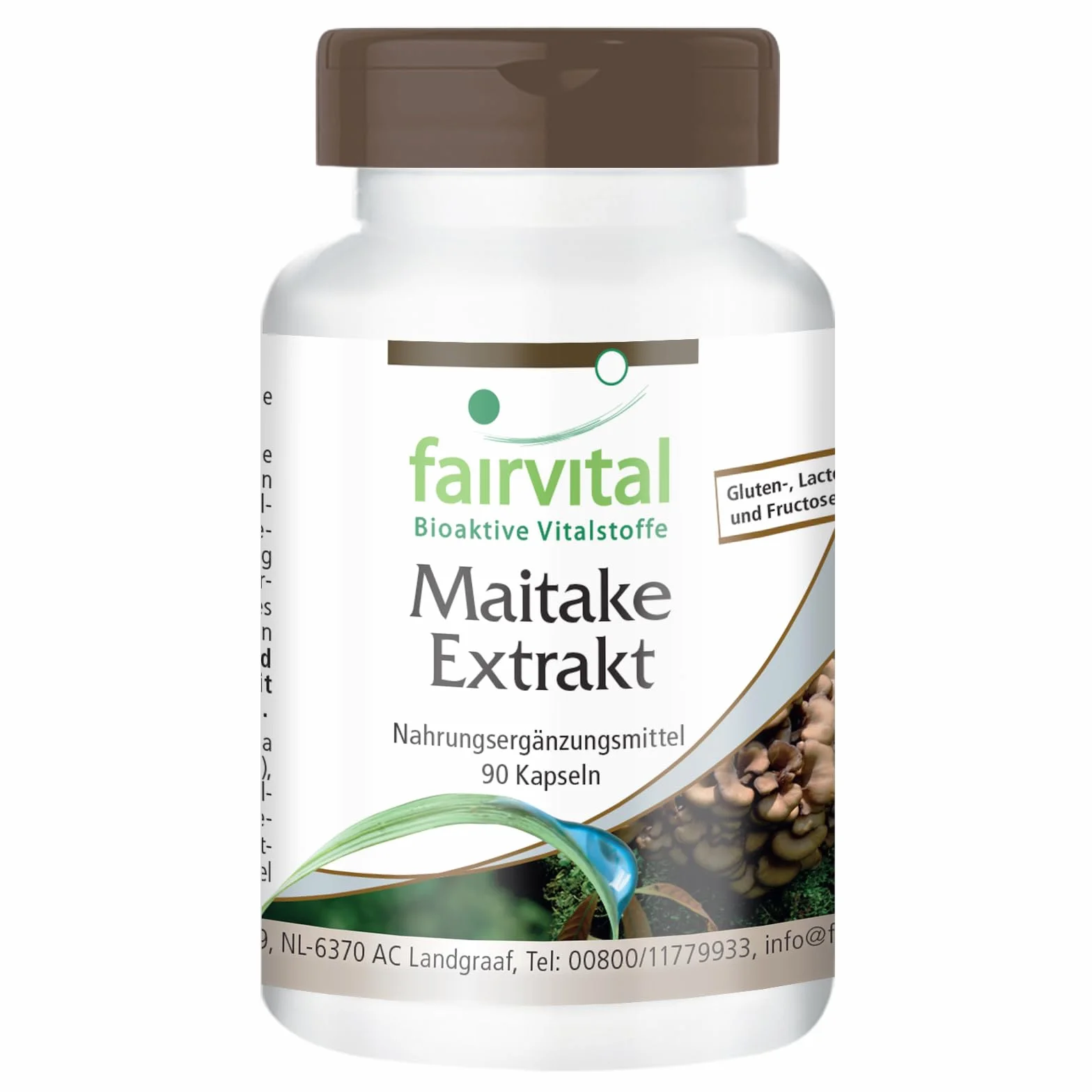 fairvital Estratto di Maitake 500 mg, 90 capsule, facili da deglutire, ALTO DOSAGGIO, Grifola frondosa, 30% di polisaccaridi, VEGANO