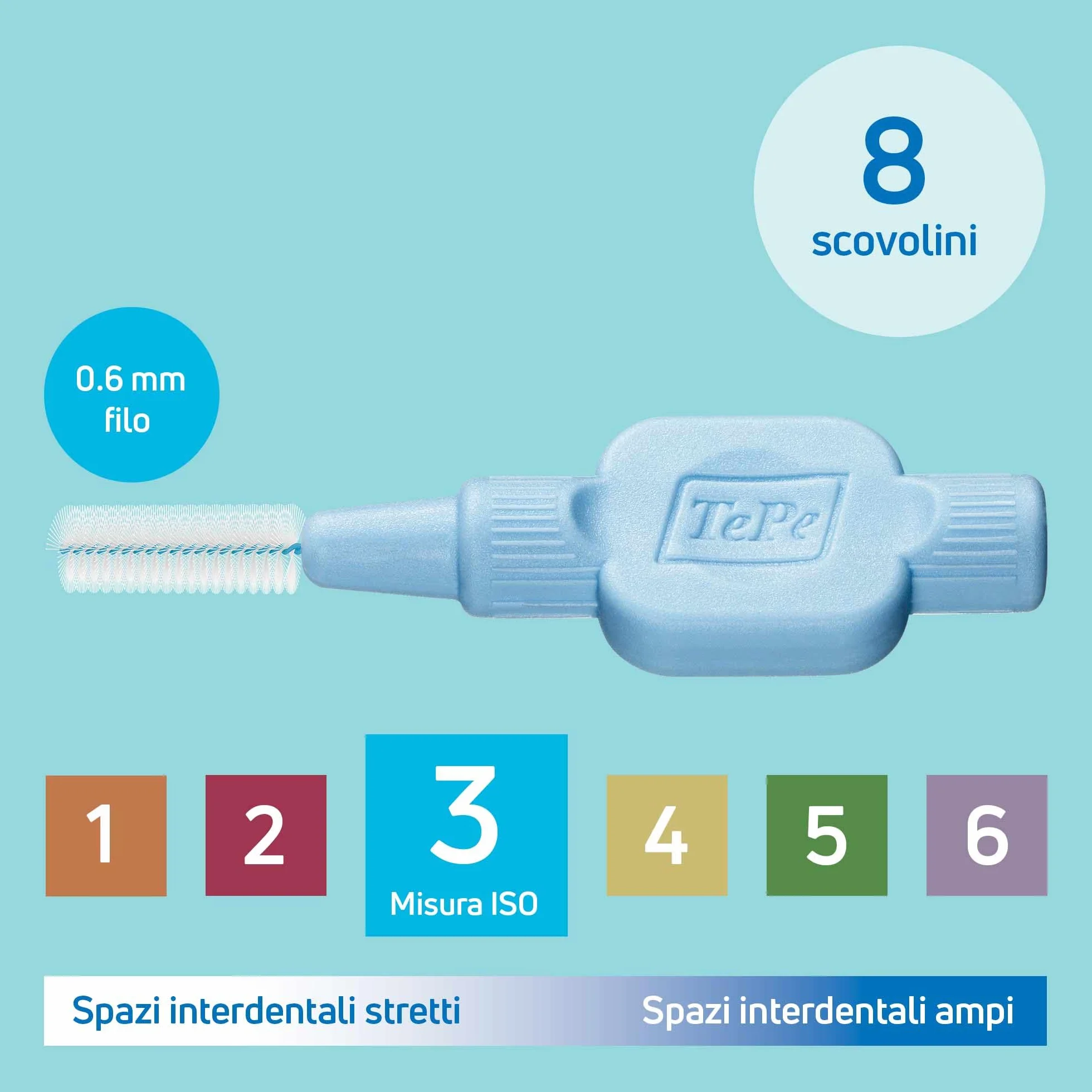 TePe Scovolino Extra Soft 0.6mm ISO 3 8pz pulizia interdentale