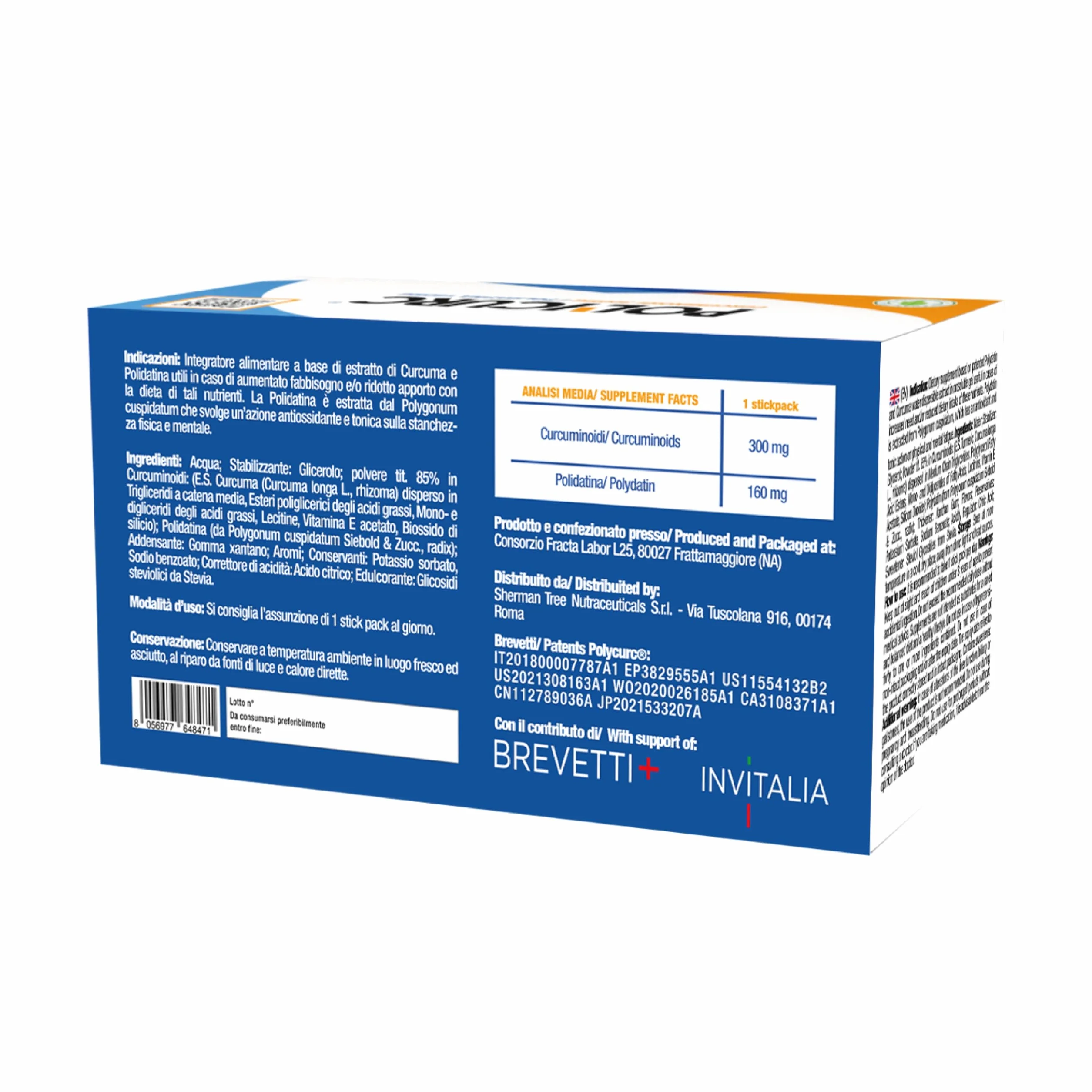 PolyCurc Gel Integratore Curcumina e Polidatina Stickpack Alto Dosaggio