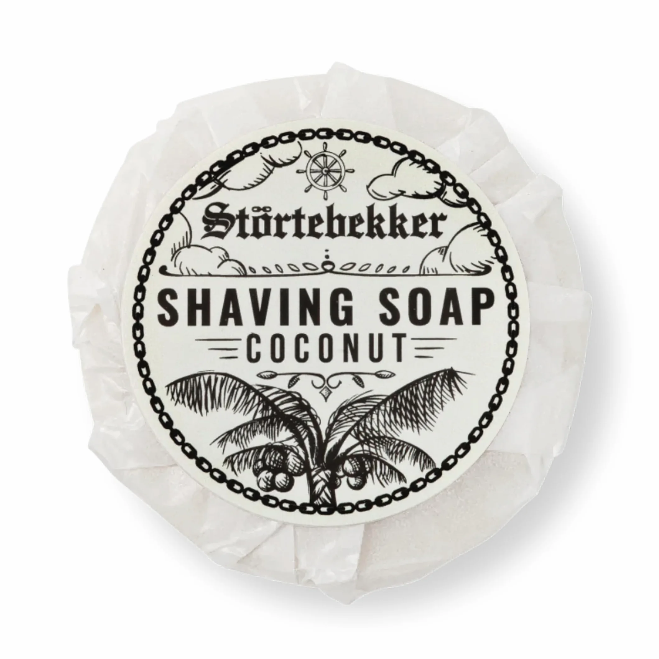 Störtebekker Premium Sapone da rasatura (Cocco) - per una ricca schiuma da barba - Perfetto per la rasatura con rasoio di sicurezza e rasoio a lama dritta - vegano - fatto a mano (70g, 1pc.)