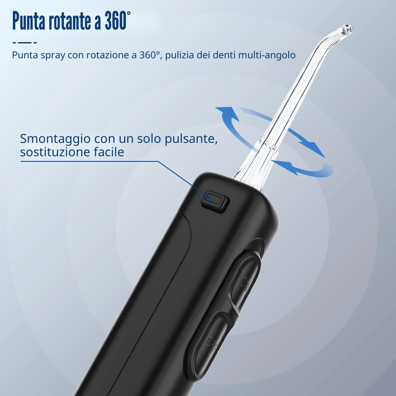 Sawgmore - Idropulsore Dentale con 10 livelli di pressione regolabili, capacità 600 ml, irrigatore orale con 5 punte multifunzione per la casa (nero)