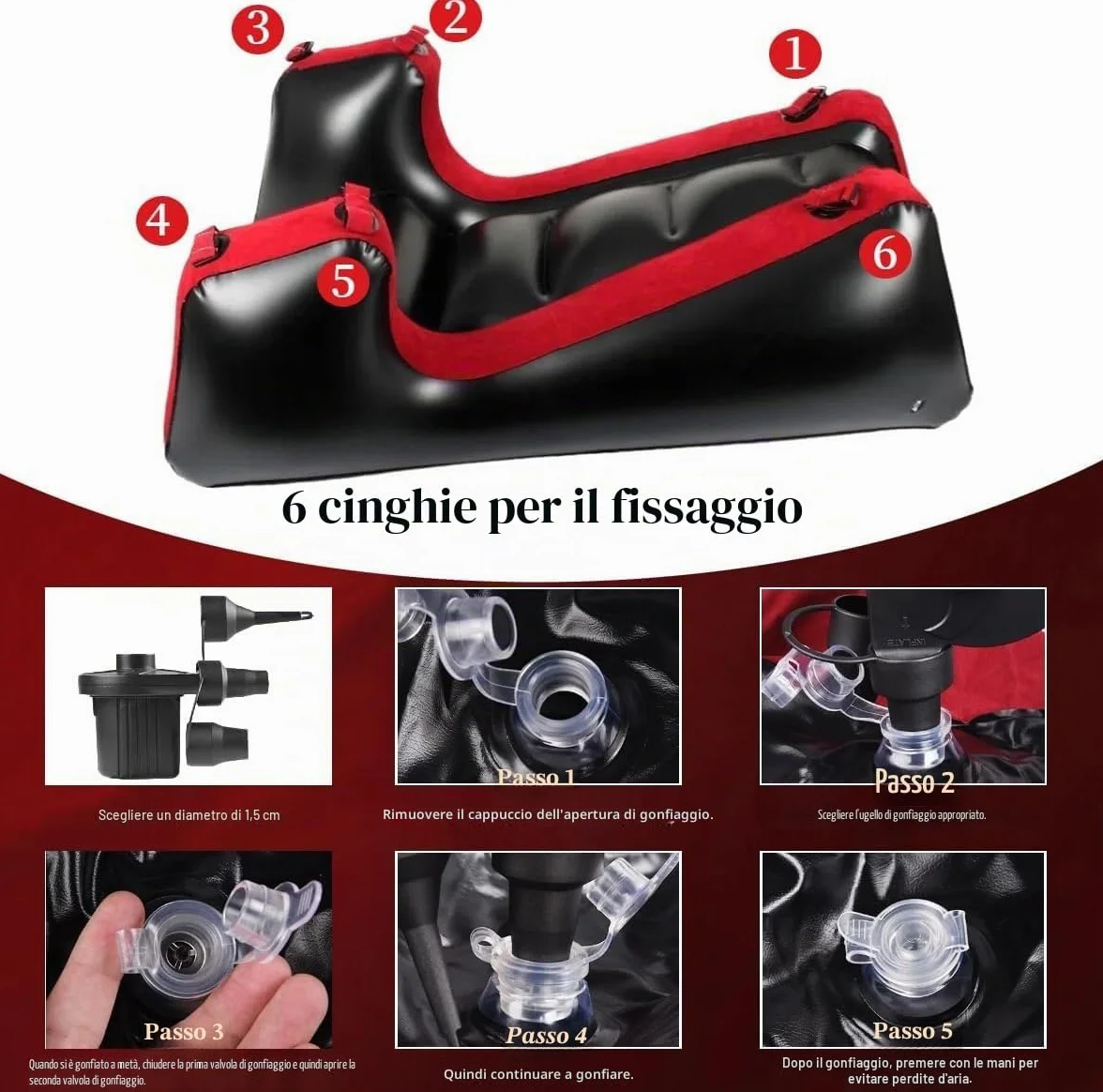 Sex Sofa Sex Furniture Pillow BDSM Sex Toys Cuscino gonfiabile per coppia Supporto posizione sessuale rampe multifunzionali