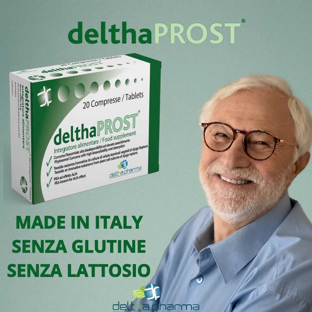 Integratore Prostata con Teoside, PEA, NAcetilcisteina, Resveratrolo, Curcuma Fitosomiale e Semi di Zucca