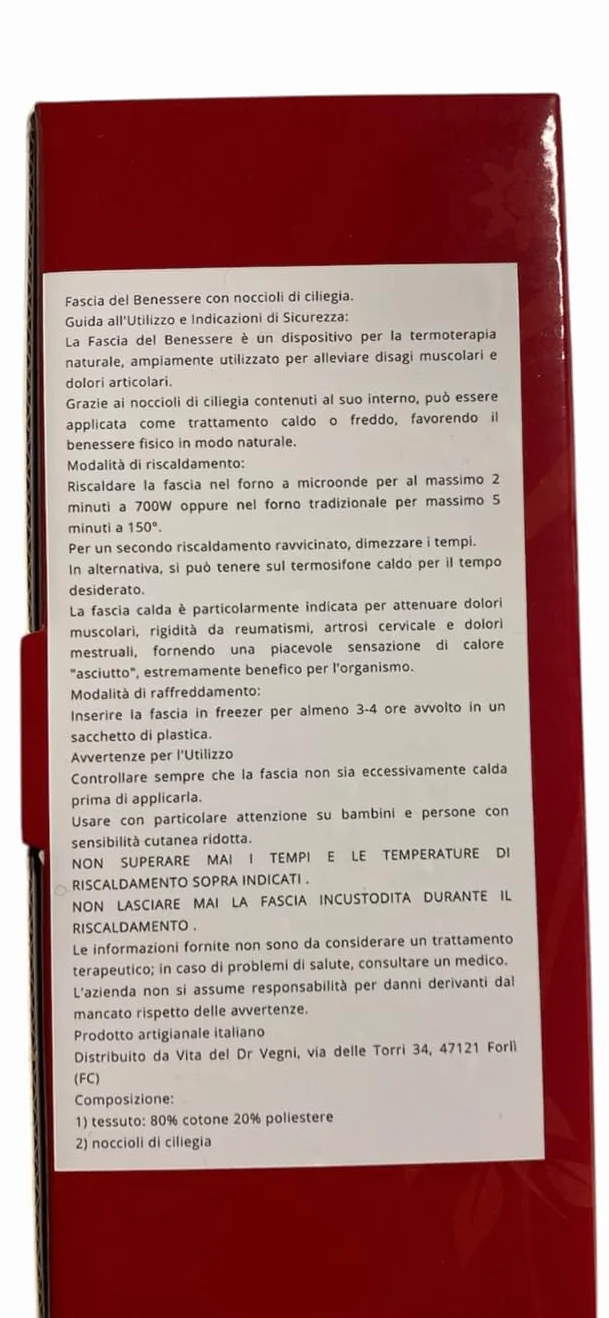 Fascia con noccioli di ciliegia sfoderabile e lavabile scaldacollo per mal di pancia, febbre alta (900gr. - 58x12x5cm) con Pecorelle. Terapia caldo freddo. Prodotto in Emilia Romagna