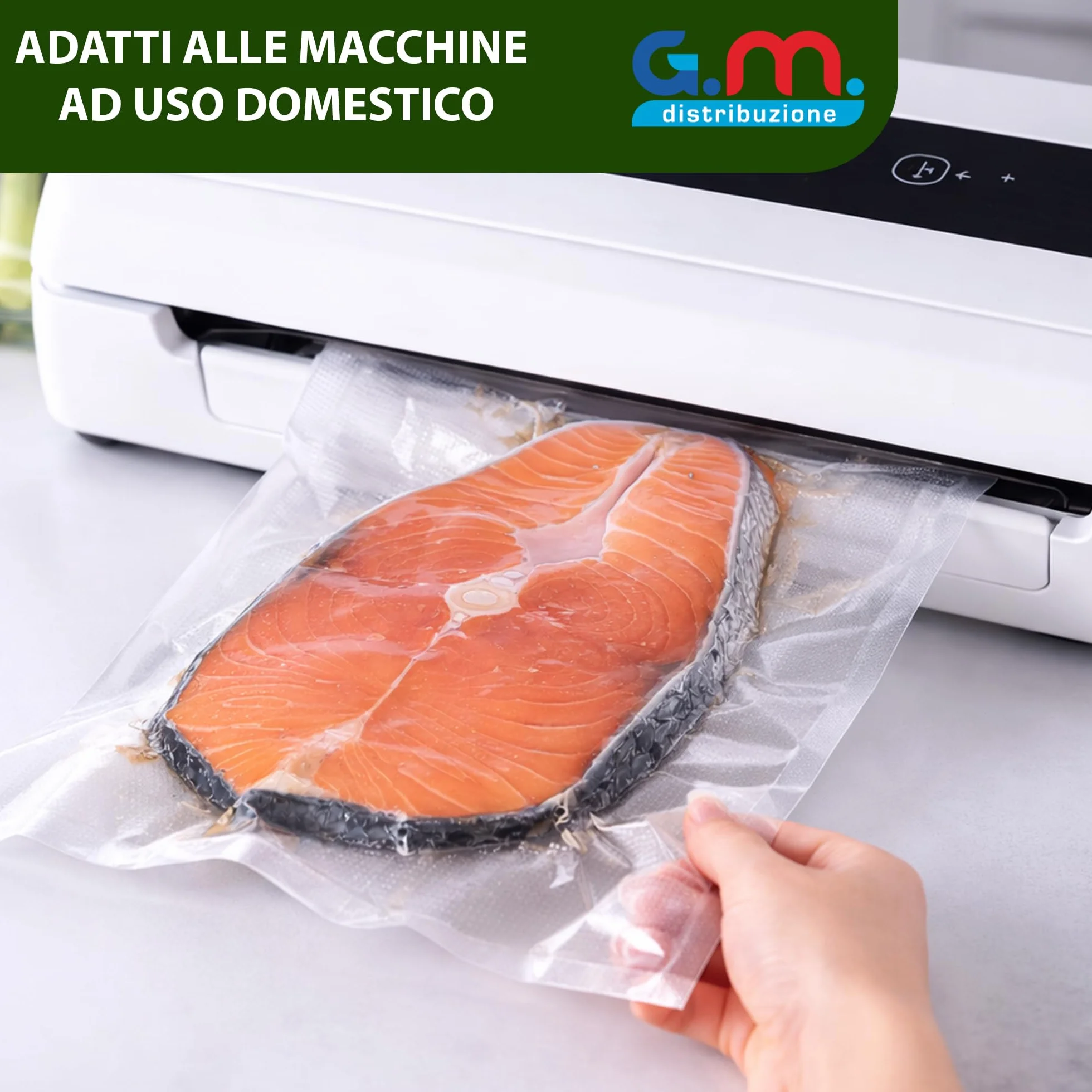 Sacchetti Sottovuoto Goffrati per Alimenti GM 100 15x25(50) 20x30(50) Senza BPA