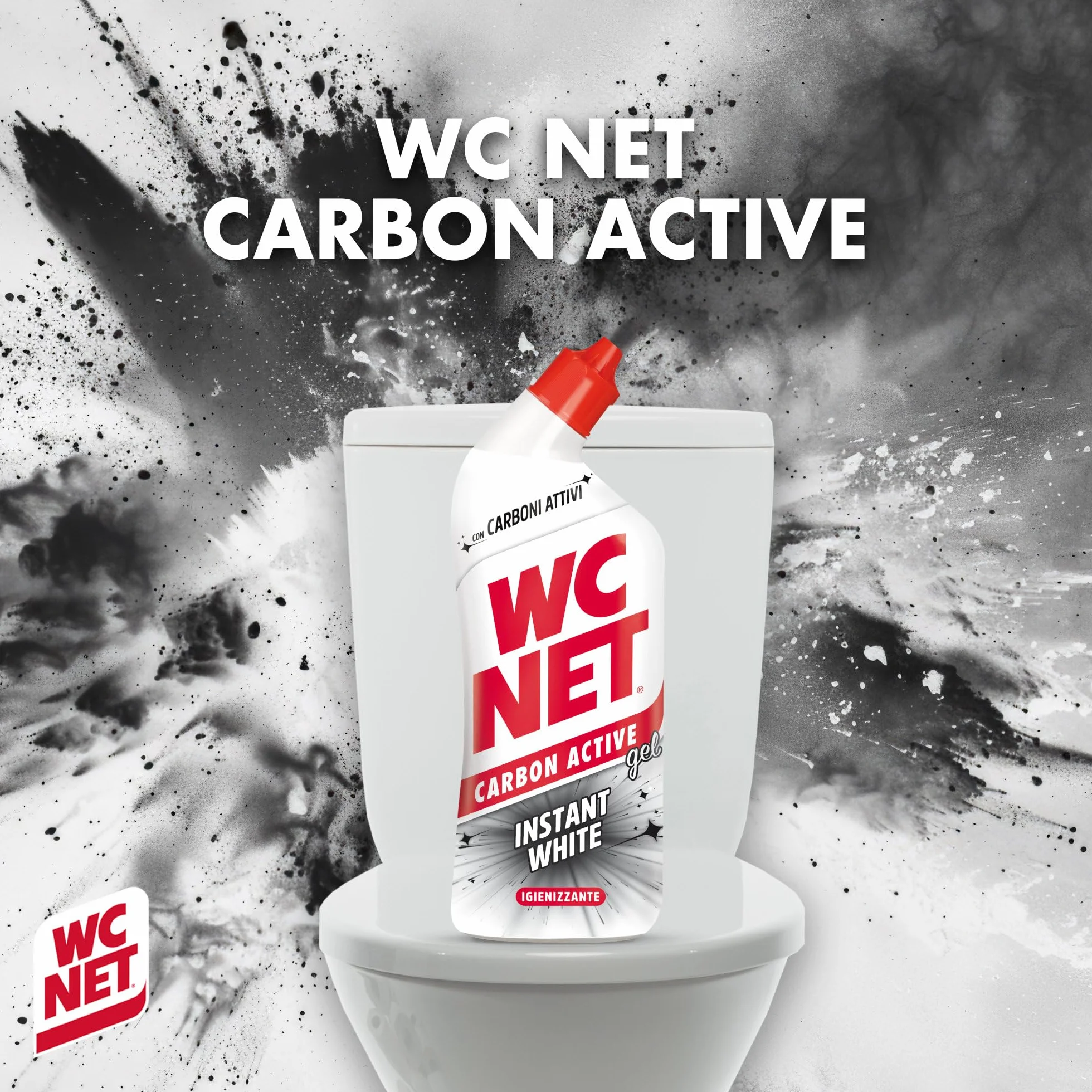 Net Carbon Active Instant White Detergente Liquido WC 700ml x 4 Confezioni