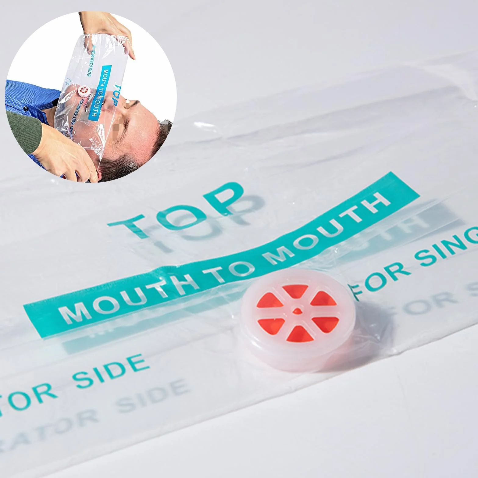 Maschera Respiratoria CPR con Barriera Unidirezionale, 5 Pezzi Face Shield 5x5cm