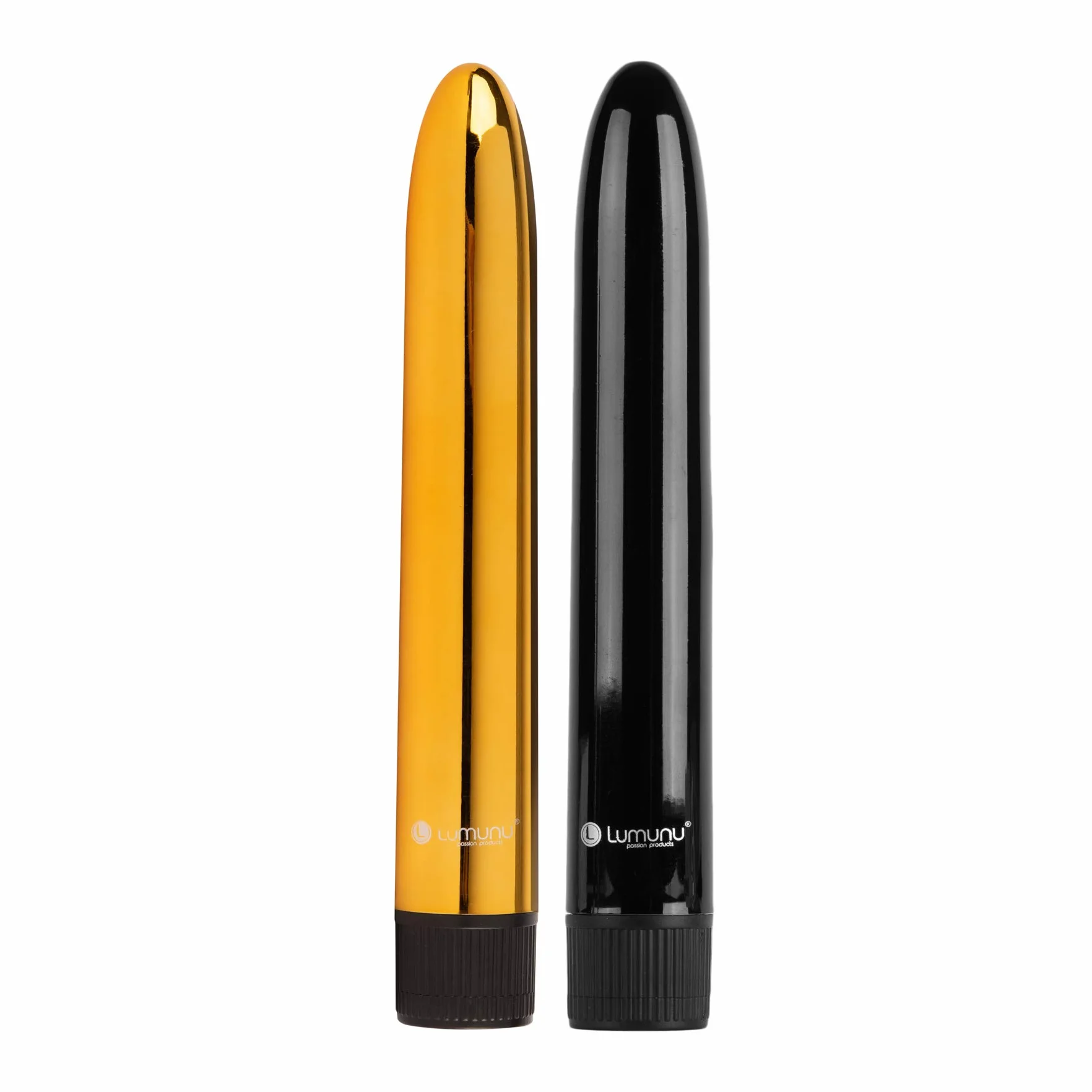 Set Deluxe di 2 vibratori classici, vibratori classici eleganti con velocità continua multi-speed color oro e nero