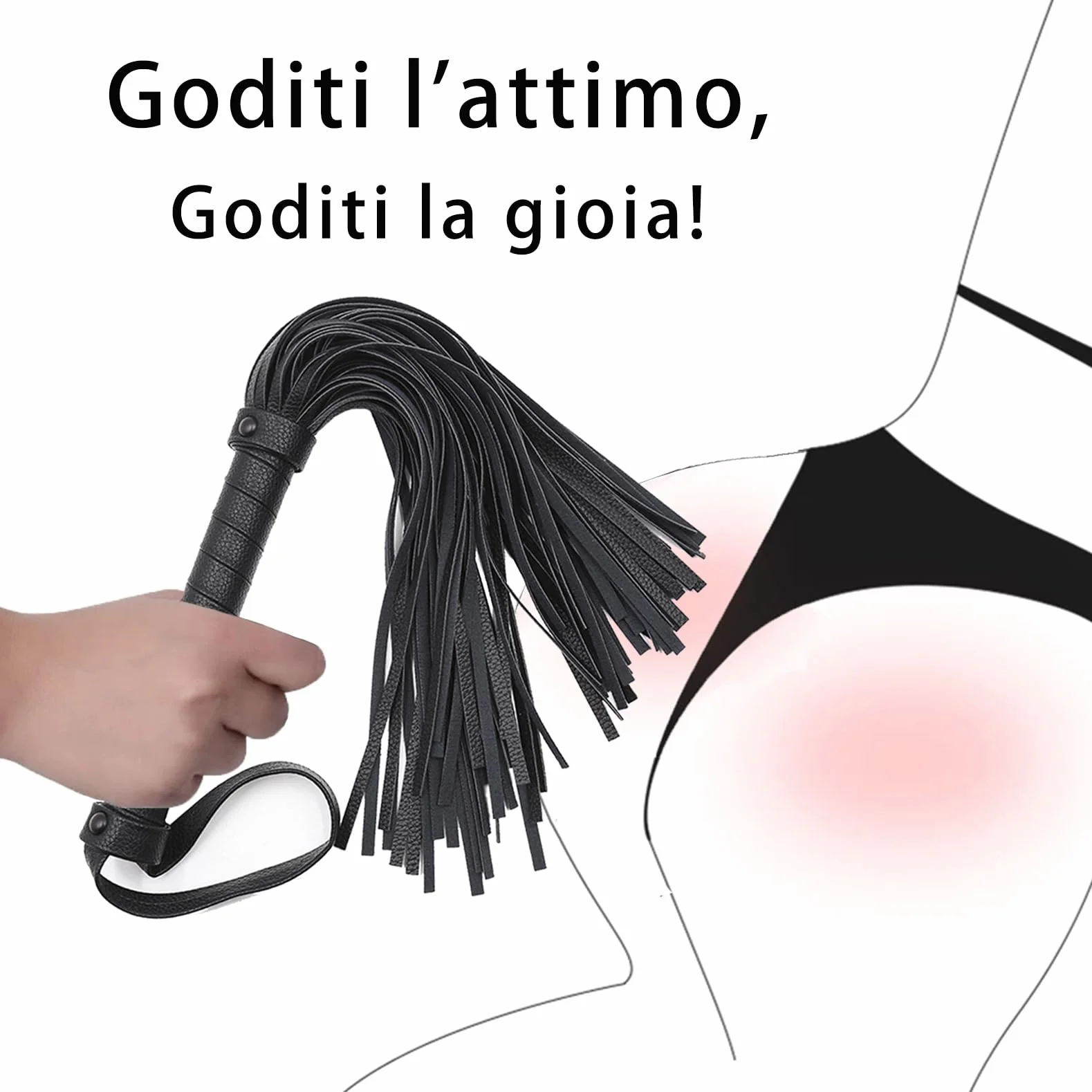 SM Frusta in Pelle BDSM Bondage Set per Sesso Giocattoli Sessuali Flogger Giochi di Ruolo Nero