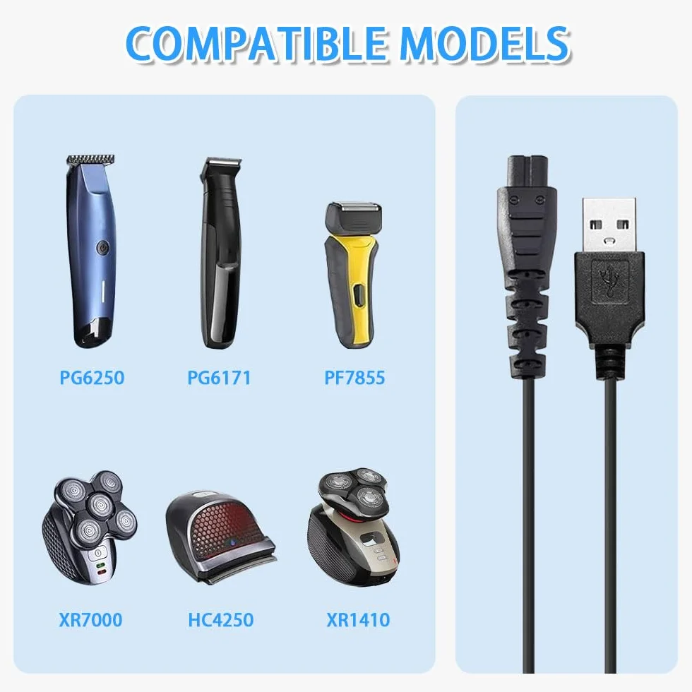 Cavo di ricarica USB Remington 5V compatibile HC4250 HC4255 F3 PF7500 MB4200 MB4130 XR1330 XR1350 XR1400 XR1470 XR1430