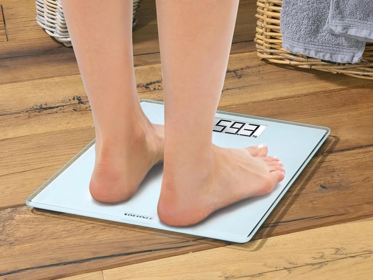 Soehnle Style Sense Comfort 100 Bilancia Pesapersone, LCD, 180kg, Bianca, 35x34.5x3.5 cm