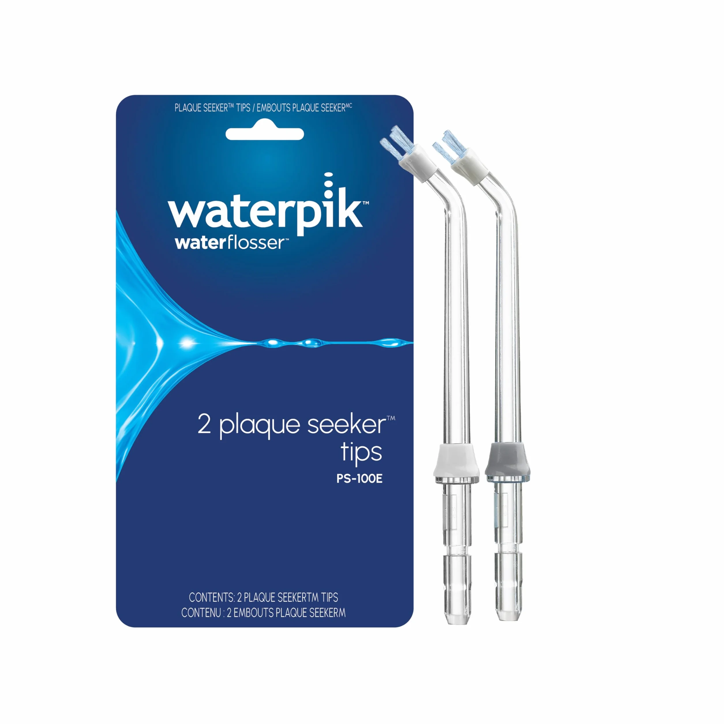 Waterpik Testina Plaque Seeker PS-100E, Testine di Ricambio per Protesi Dentarie, Corone e Ponti, Confezione da 2