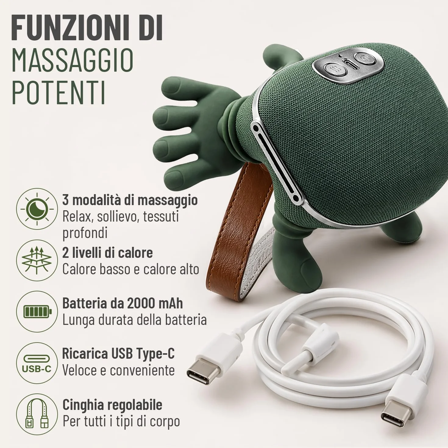 BeFit24 Massaggiatore Cervicale Ergonomico 4D Senza Fili, Massaggiatore Collo e Spalle con Calore, Massaggio Cervicale Profondo per Sollievo dal Dolore, Cuscino Massaggiante Schiena Portatile USB