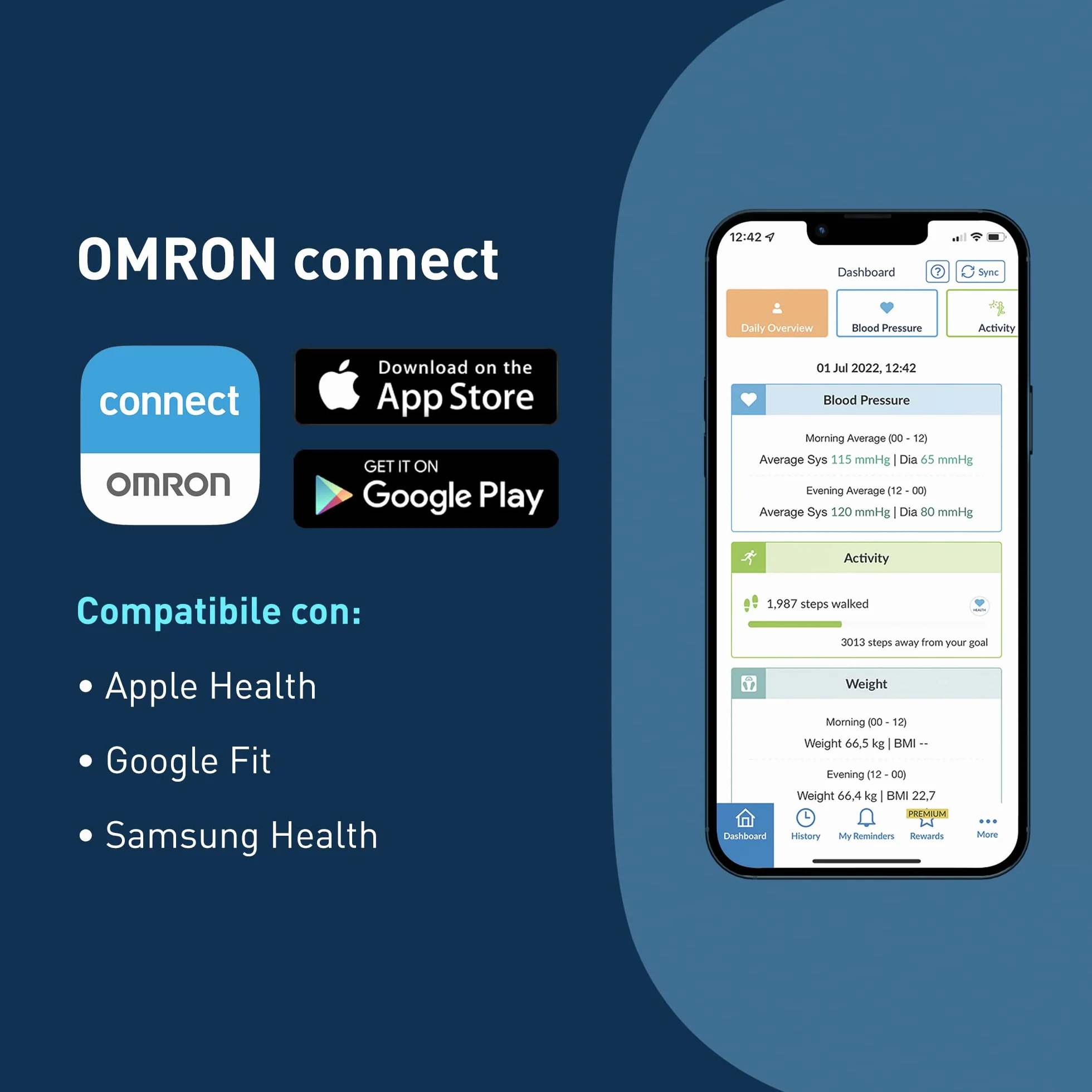 OMRON HN300T2 Intelli IT Bilancia Pesapersone Smart Bluetooth Peso Corporeo BMI App Smartphone