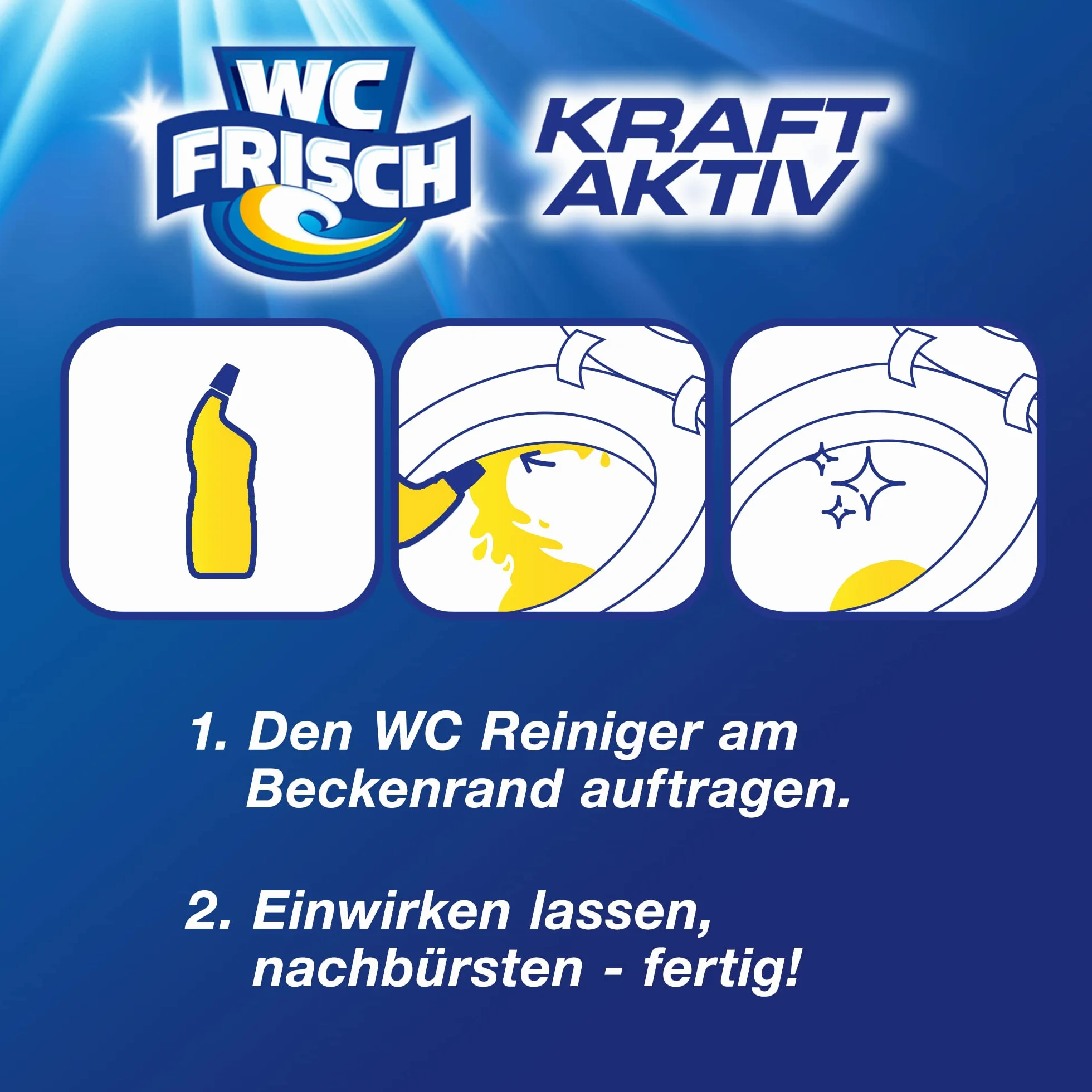 WC-Frisch Detergente per WC Gel Limone (750 ml), detergente per WC con effetto deodorante per ambienti, detergente per WC garantisce freschezza igienica, con combinazione di 4 attivi