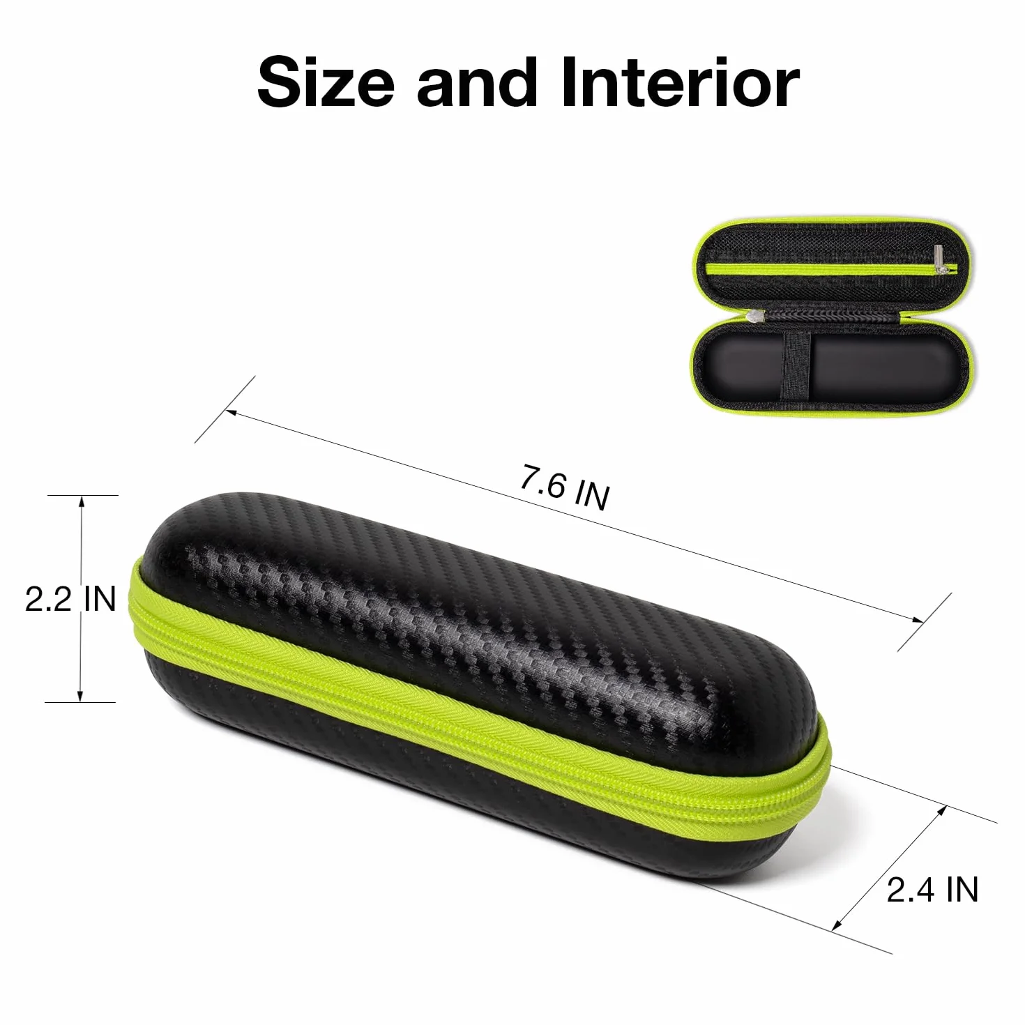 Nincha Custodia da Viaggio per Rifinitore e Rasoio Elettrico Ibrido adattata per Philips, Groomer per Viso + Corpo QP2724/90, QP2834/70, QP1924/70, QP6531/70, QP4631/90，Nero&Verde Lime