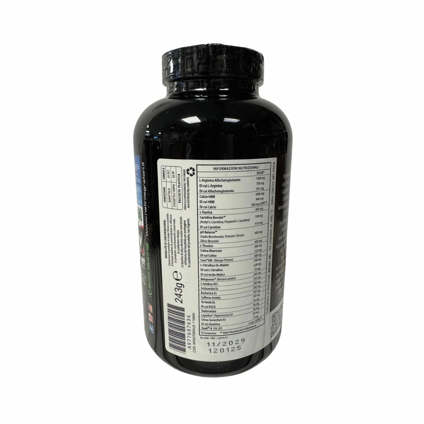 Net Integratori Fire Pump 180 cpr – Integratore Pre-Workout per la fase Cut – Propionyl-L-Carnitina e Acetyl-Carnitina per Energia Resistenza e Supporto alla Massa Muscolare