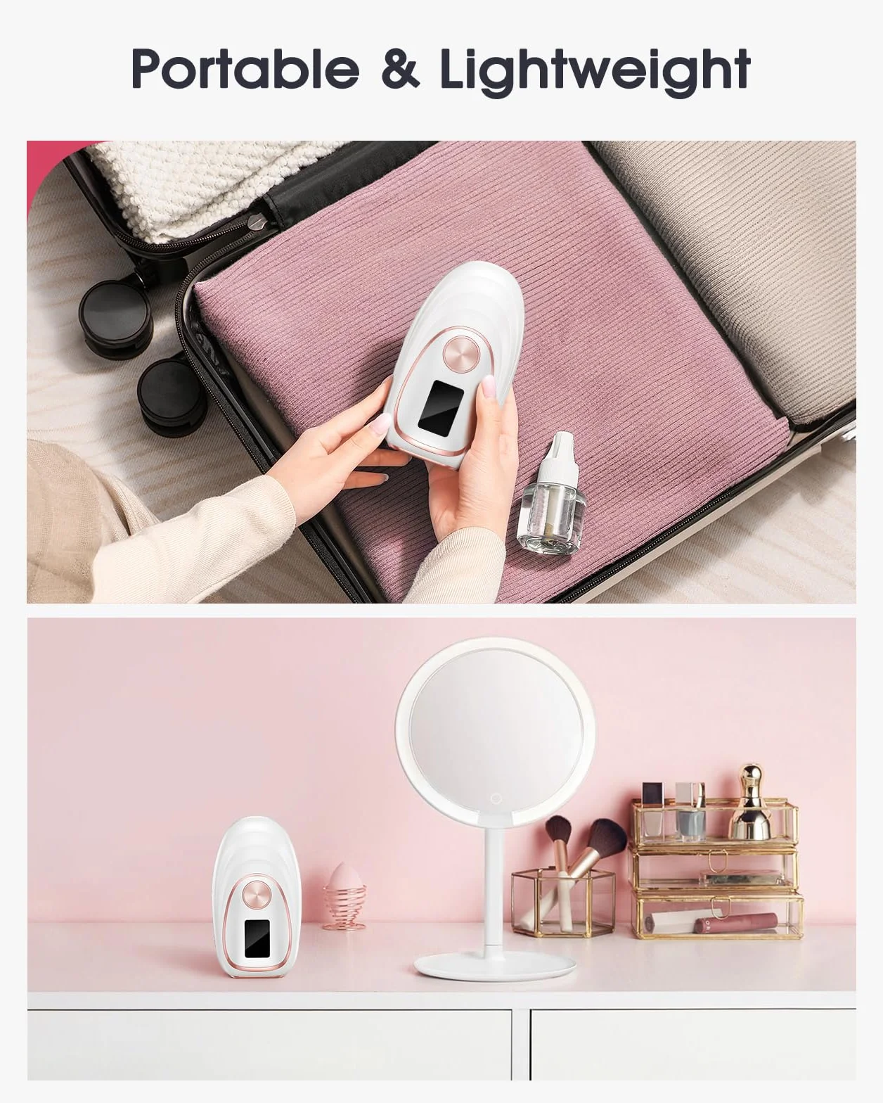 Haarlosy Epilatore Luce Pulsata con Ghiaccio, Efficiente IPL Epilatore Laser 999900 Impulsi Luminosi per Depilatore Corpo Donna, Uomo, Viso, Ascelle, Gambe (Bianco)