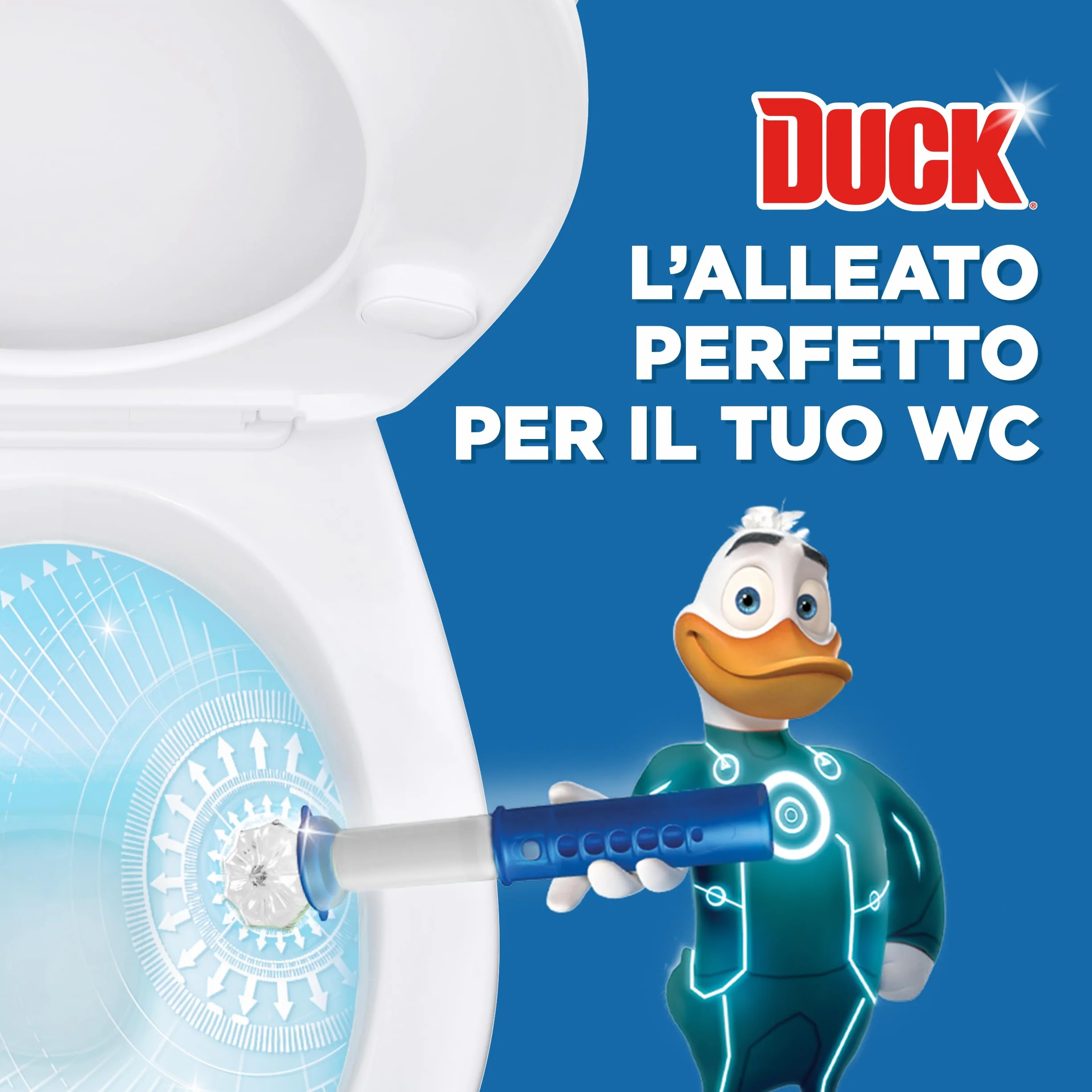 Duck Fresh Discs - Base per Dischi Gel Igienizzanti WC, Fragranza Eucalipto con agenti candeggianti - Confezione da 1 Applicatore e 6 Dischetti