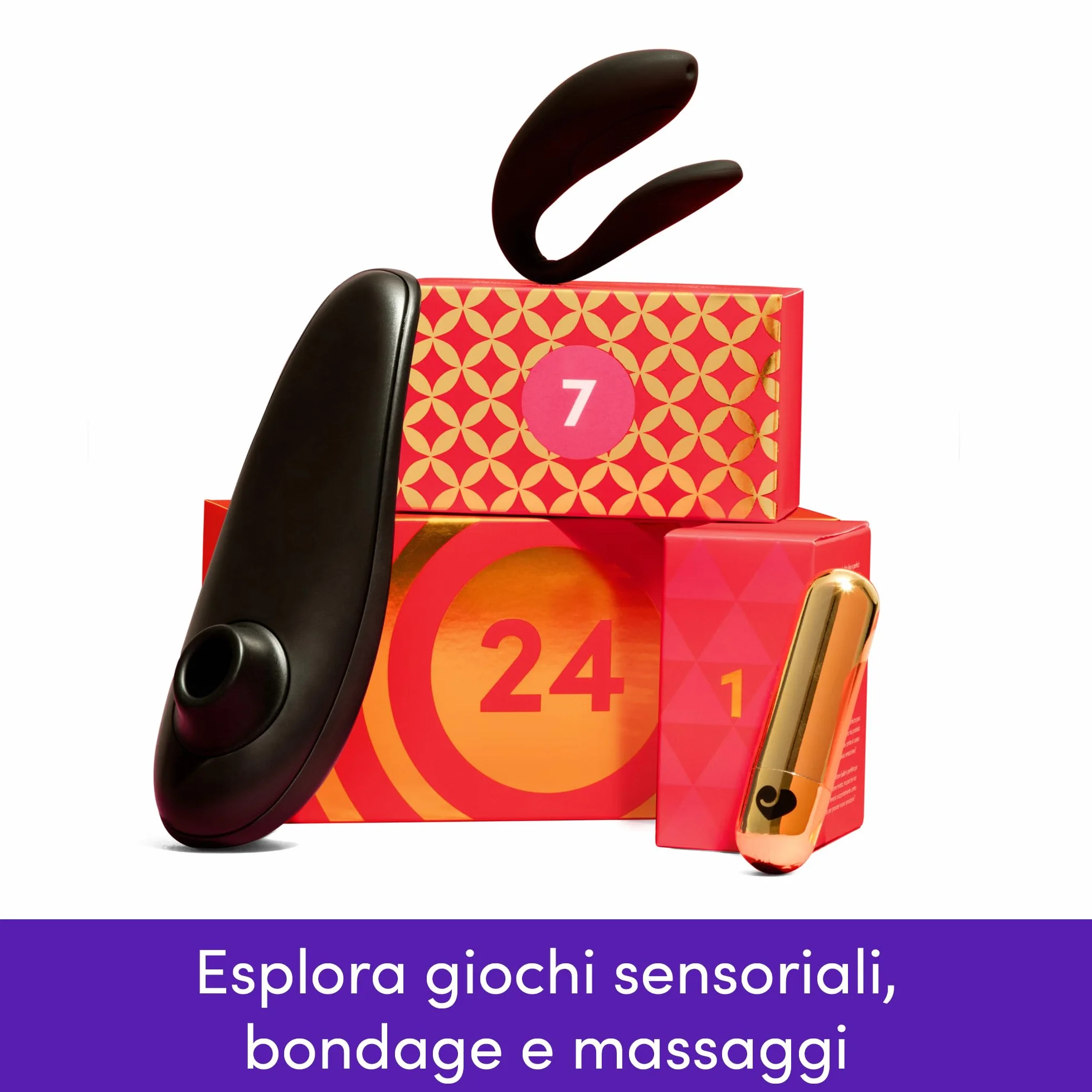 Womanizer Calendario dell'Avvento 2025 | Set regalo di sex toys per 24 giorni | Giochi erotici per adulti, uomini, donne, coppie | Vibratori, bondage, masturbatore, lubrificante | Valore di oltre €550