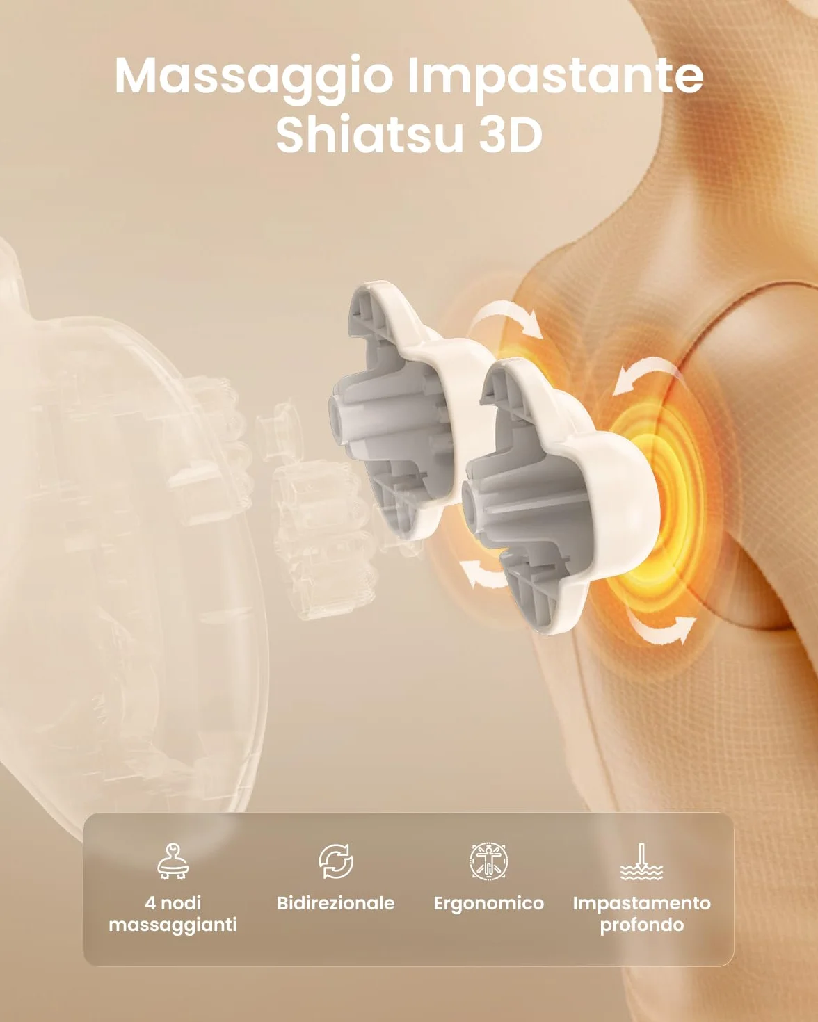 RENPHO Massaggiatore Schiena e Collo, Massaggiatore Cervicale con 3 Velocità, 3D Shiatsu Massaggiatore Cervicale, Cuscino Massaggiante con Riscaldamento, Massaggio Muscolare, Uso a Casa Ufficio