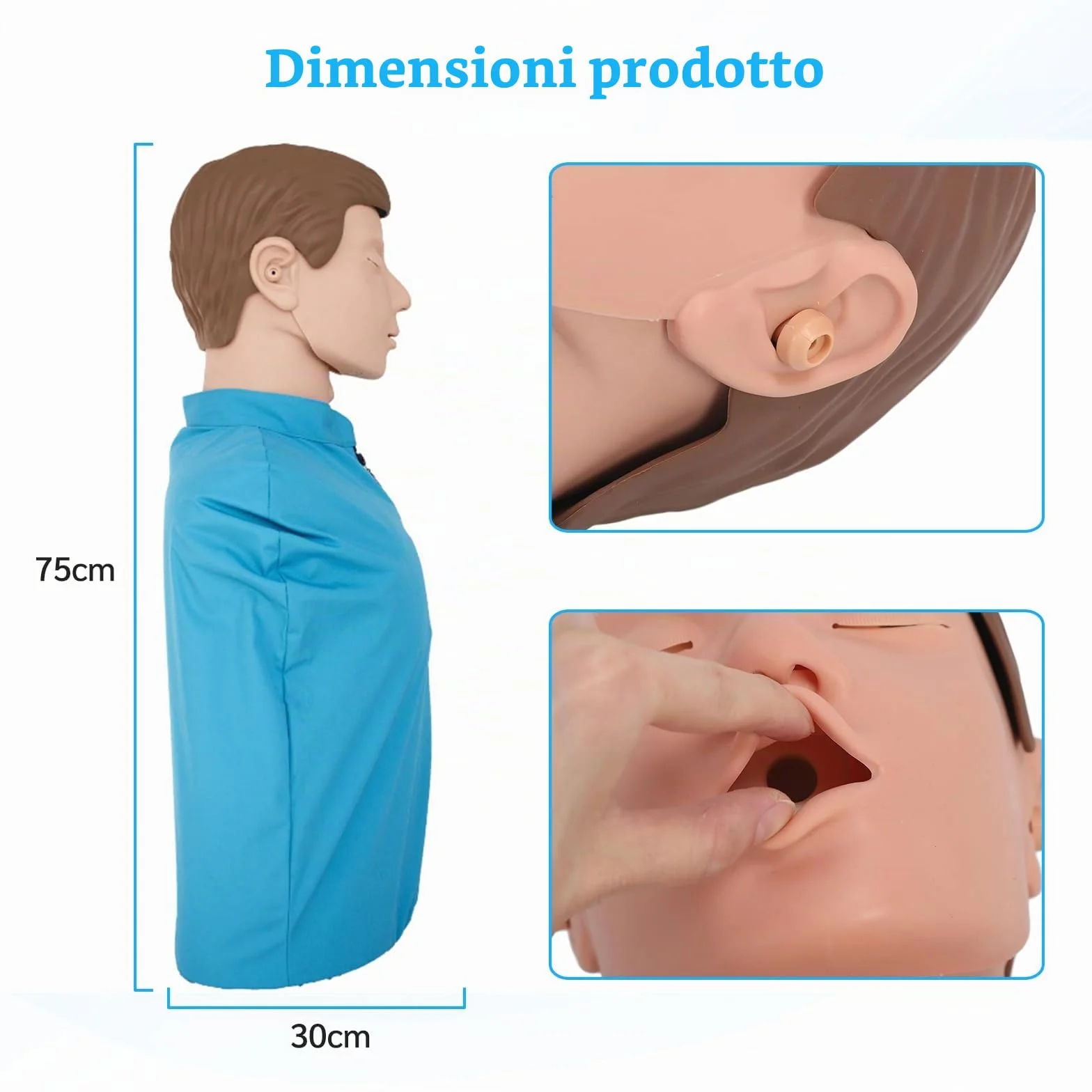Manichino Rianimazione Adulti Mezzo Corpo RCP Kit Addestramento Modello Didattico