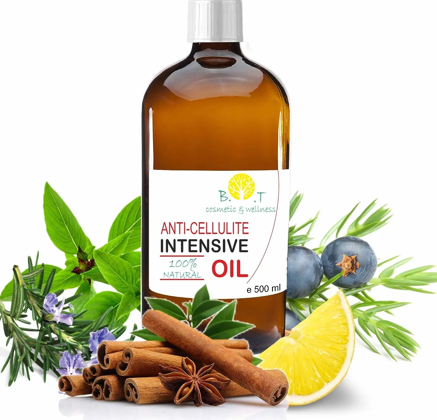 Olio da Massaggio Snellente e Anticellulite Ultra Intensivo 500 ml 100% Naturale Formula Penetrante Profonda