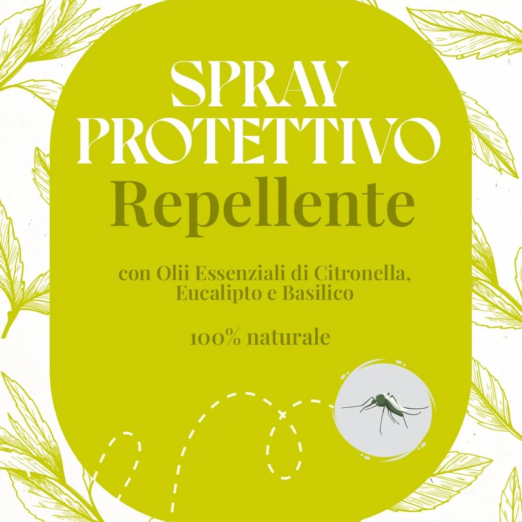 AMAS Spray Protettivo Anti Zanzare 100% Naturale 50ml x 2 Pezzi - Olii Essenziali Citronella Eucalipto Basilico