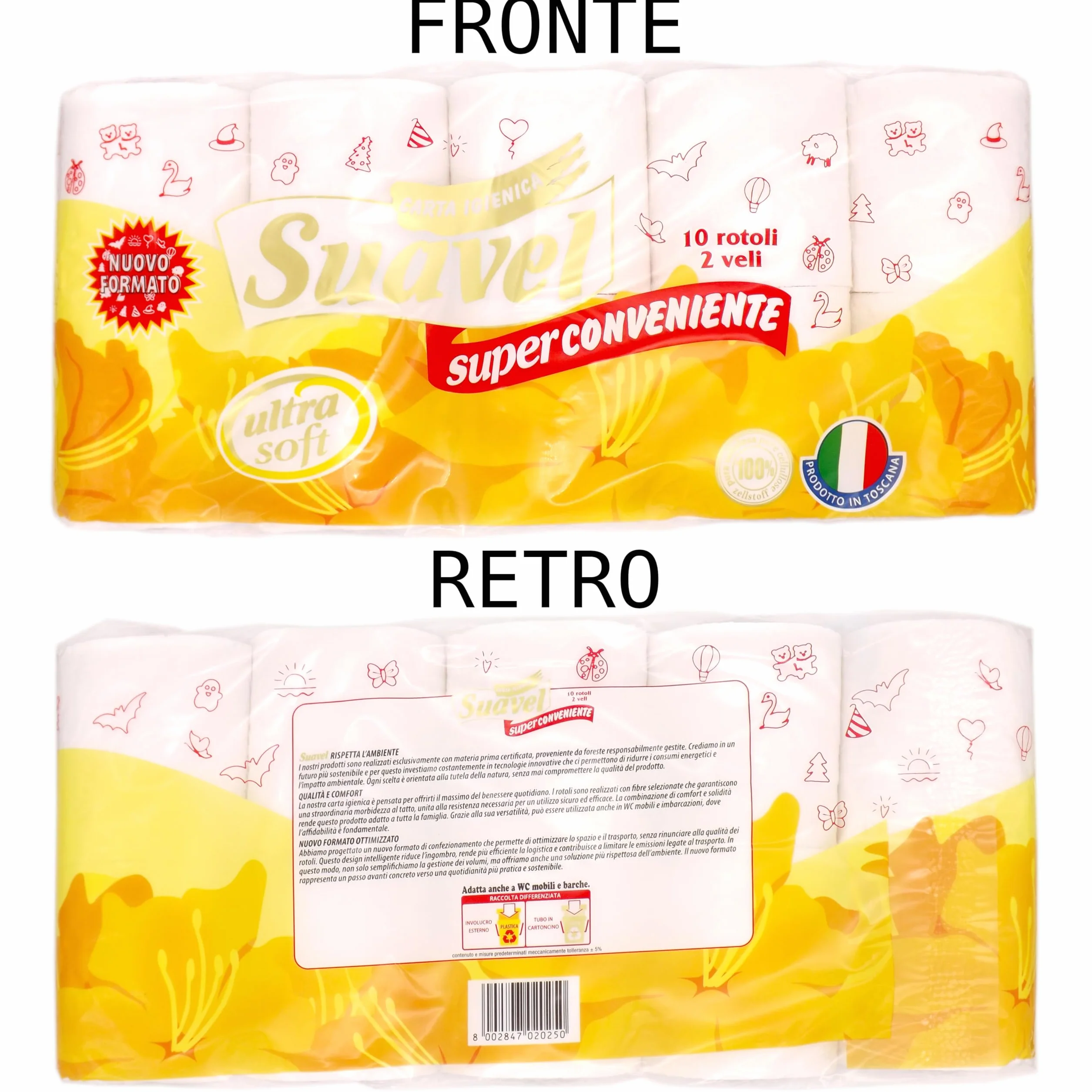 Carta Igienica 2 Veli 60 Rotoli Non Profumata Goffrata Ultra Soft