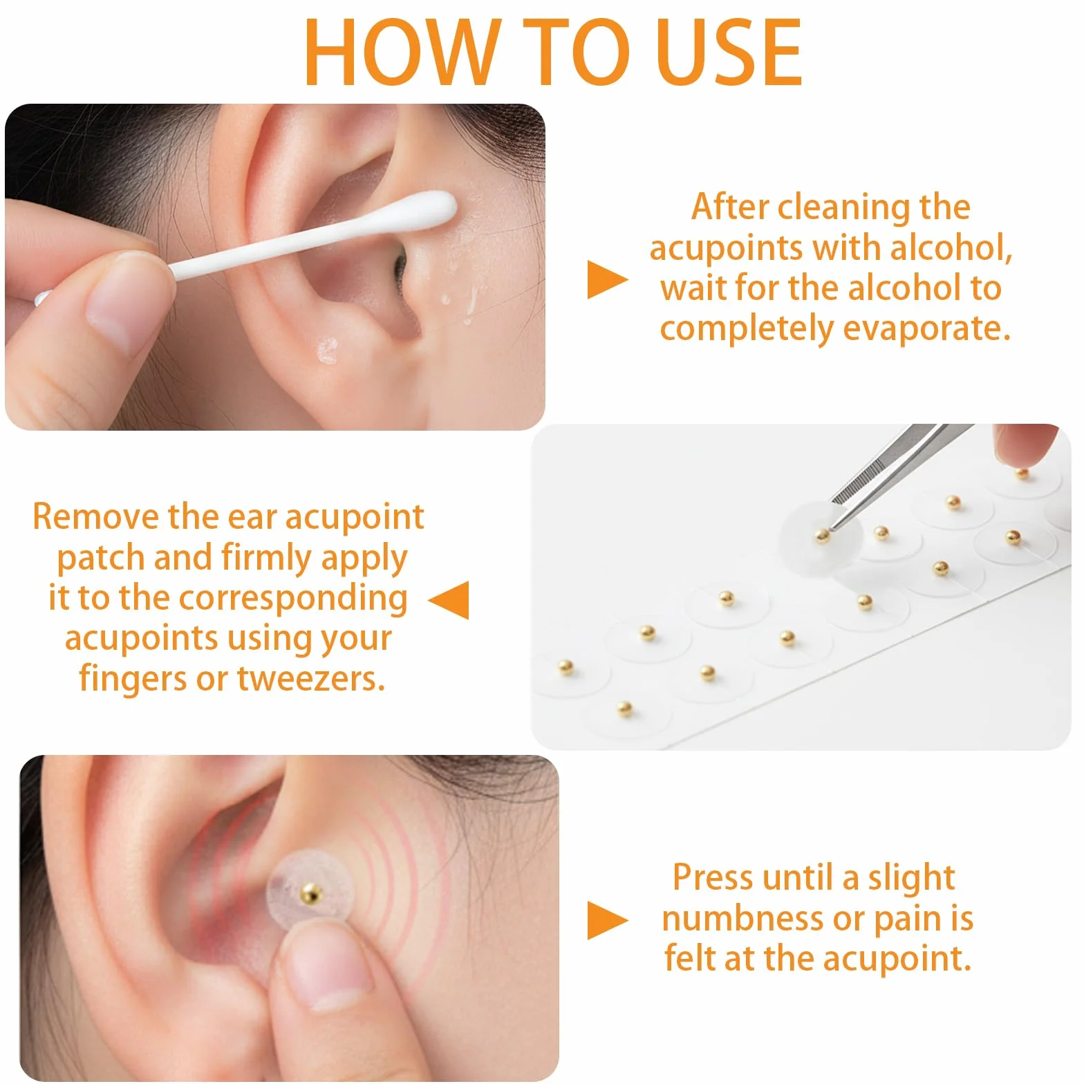 200 PCS Semi Dell'orecchio Agopuntura Auricolare Cerotti Monouso per Digitopressione Auricolare Adatto per Massaggi Di Digitopressione per Alleviare Lo Stress Terapia Multifunzionale（ Oro+Argento）