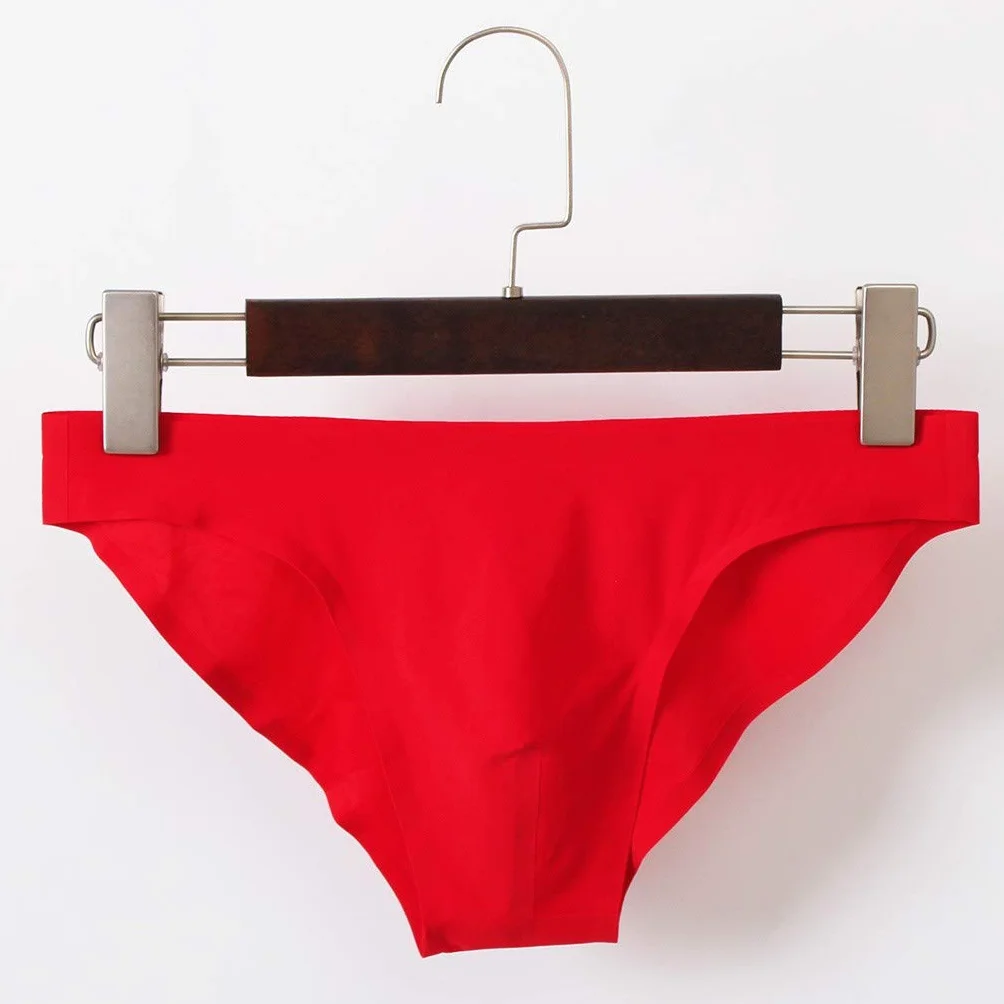 Slip da uomo in seta di ghiaccio senza cuciture, biancheria intima estiva traspirante