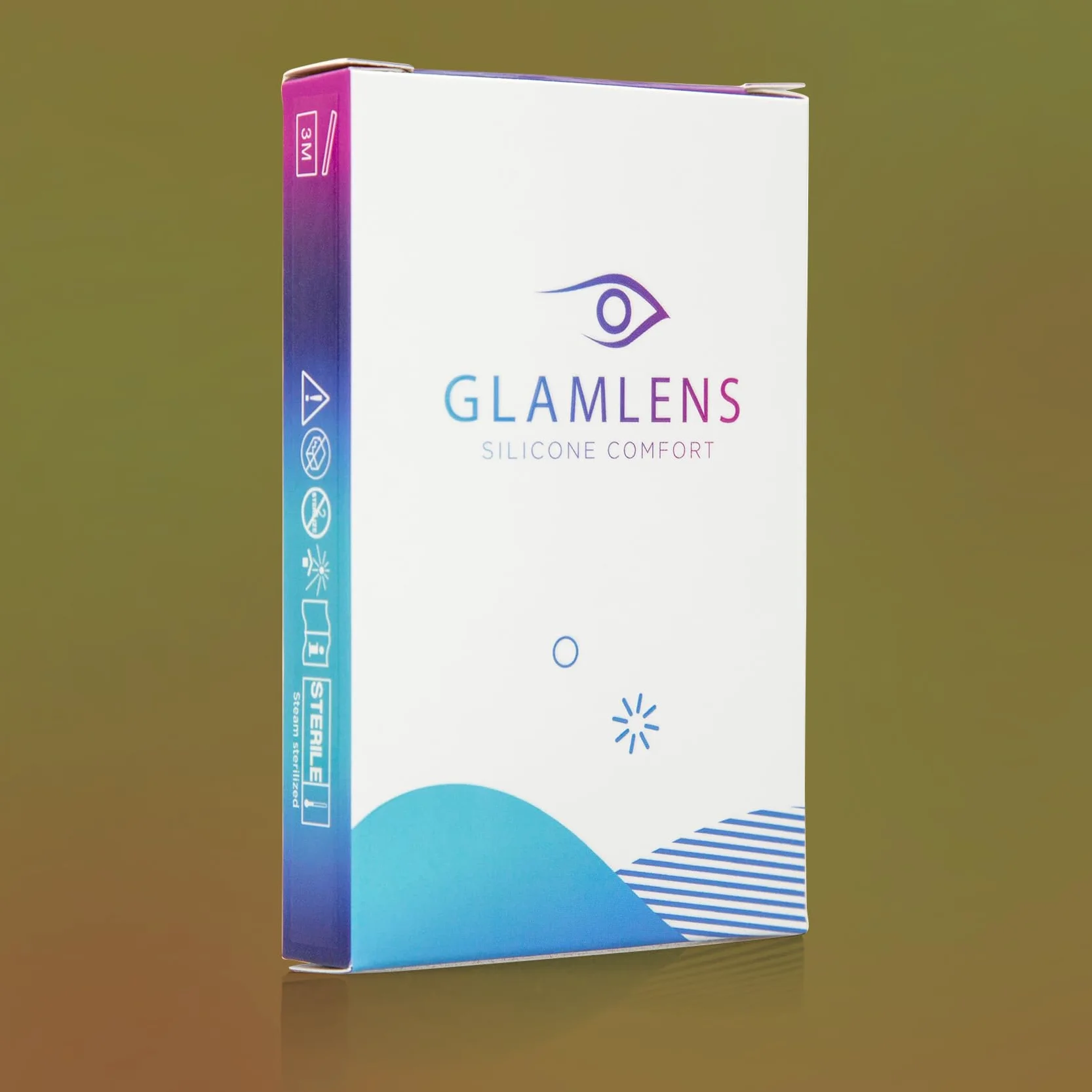GLAMLENS Olive Grove Verde oliva Lenti a Contatto Colorate Effetto Naturale 3 Mesi 2 pezzi DIA 14,00 senza correzione 0.00 diottrie