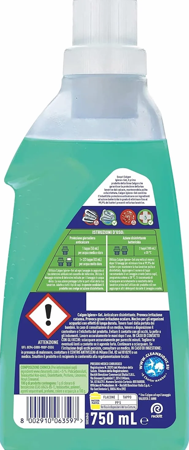 Calgon Igiene+ Gel Anticalcare 750ml do Prania