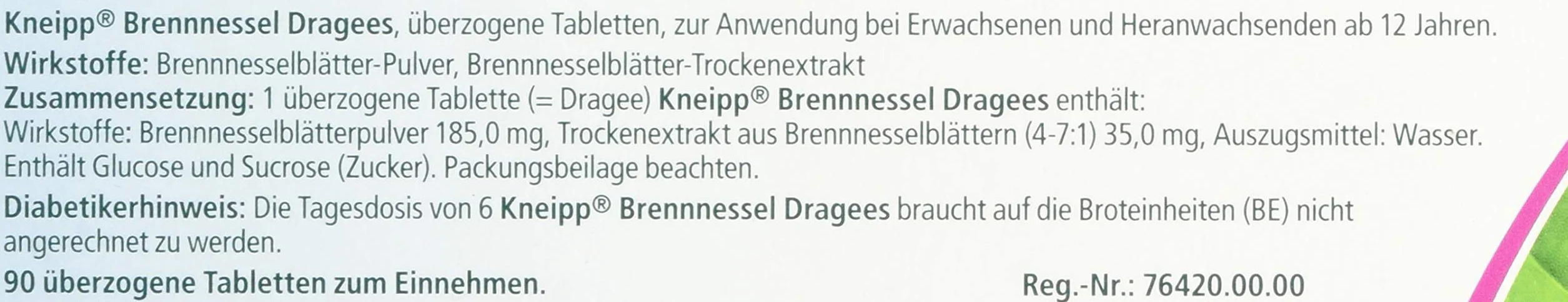 Kneipp Brennnessel Dragees 90 pz natürlich durchspülend