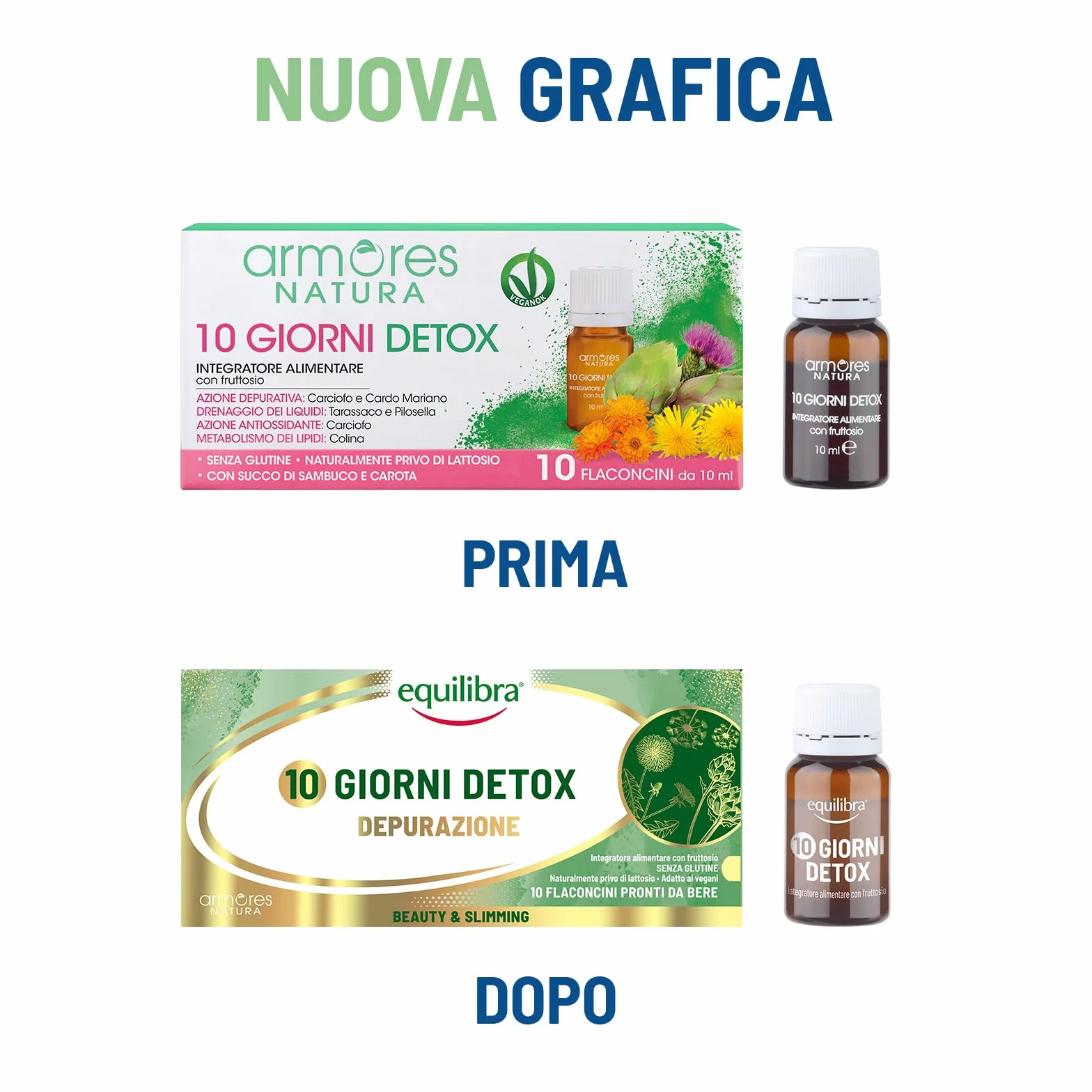 Equilibra 10 giorni Detox Integratore estratti vegetali Colina Cardo Mariano Carciofo fegato depurativa