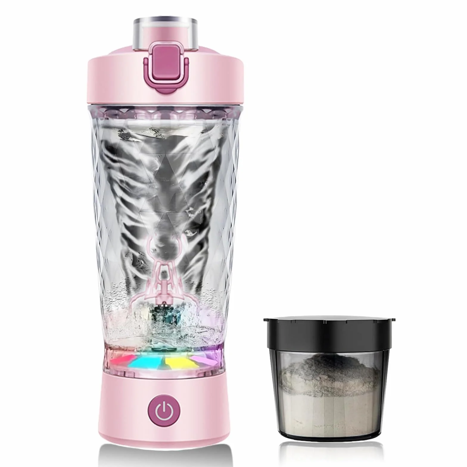 flintronic Bottiglia per Shaker per Proteine, 650 ml Shaker per Proteine Elettrico, Tazze Shaker Ricaricabili USB, Protein Shaker Bottle con Vano Portaoggetti, Senza BPA, per Frullati Proteici
