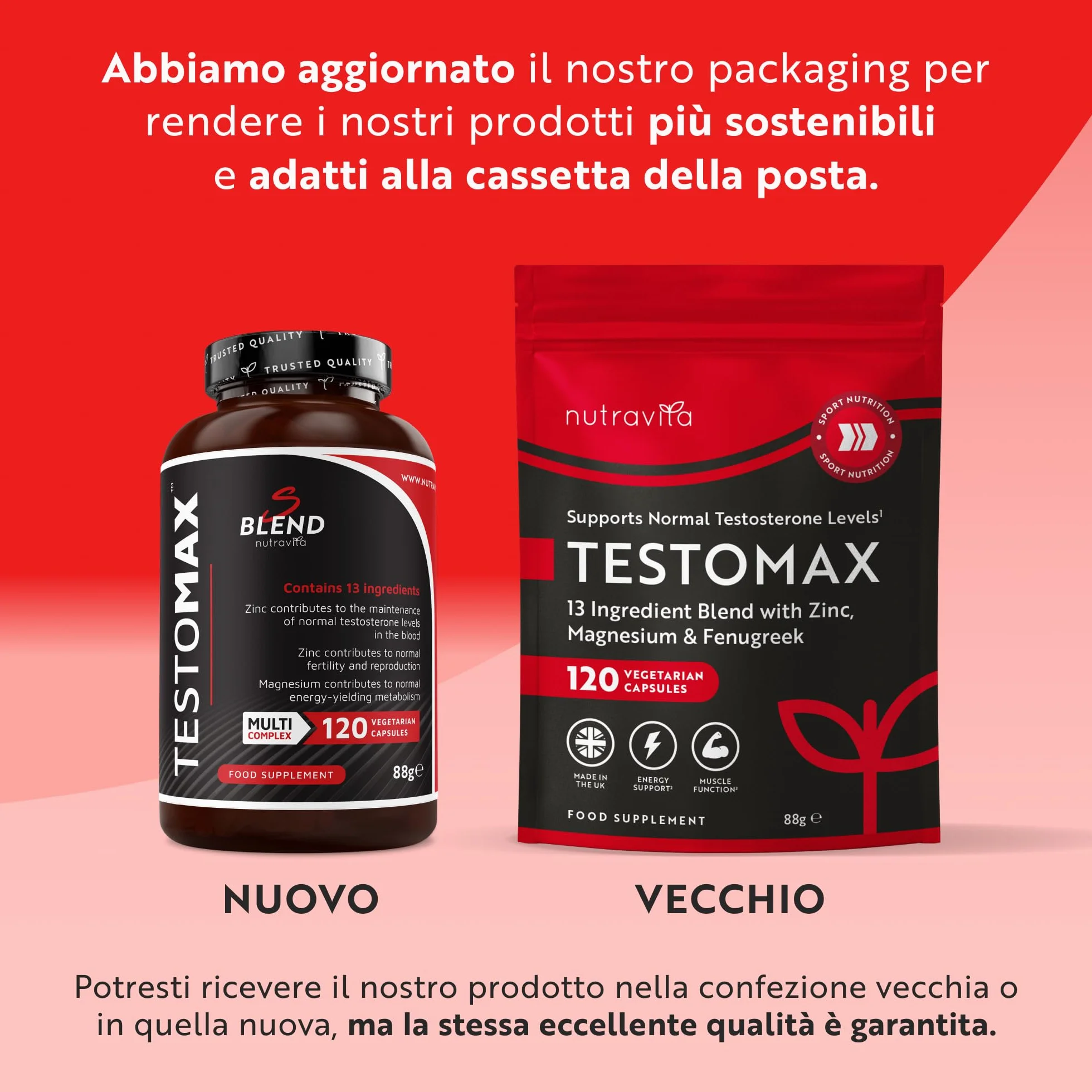 Nutravita Integratore Multinutriente con Ginseng, Maca, Fieno Greco, Zinco e Magnesio – 13 Ingredienti Attivi con Vitamine A, B12, D3 e K2 – 120 Capsule